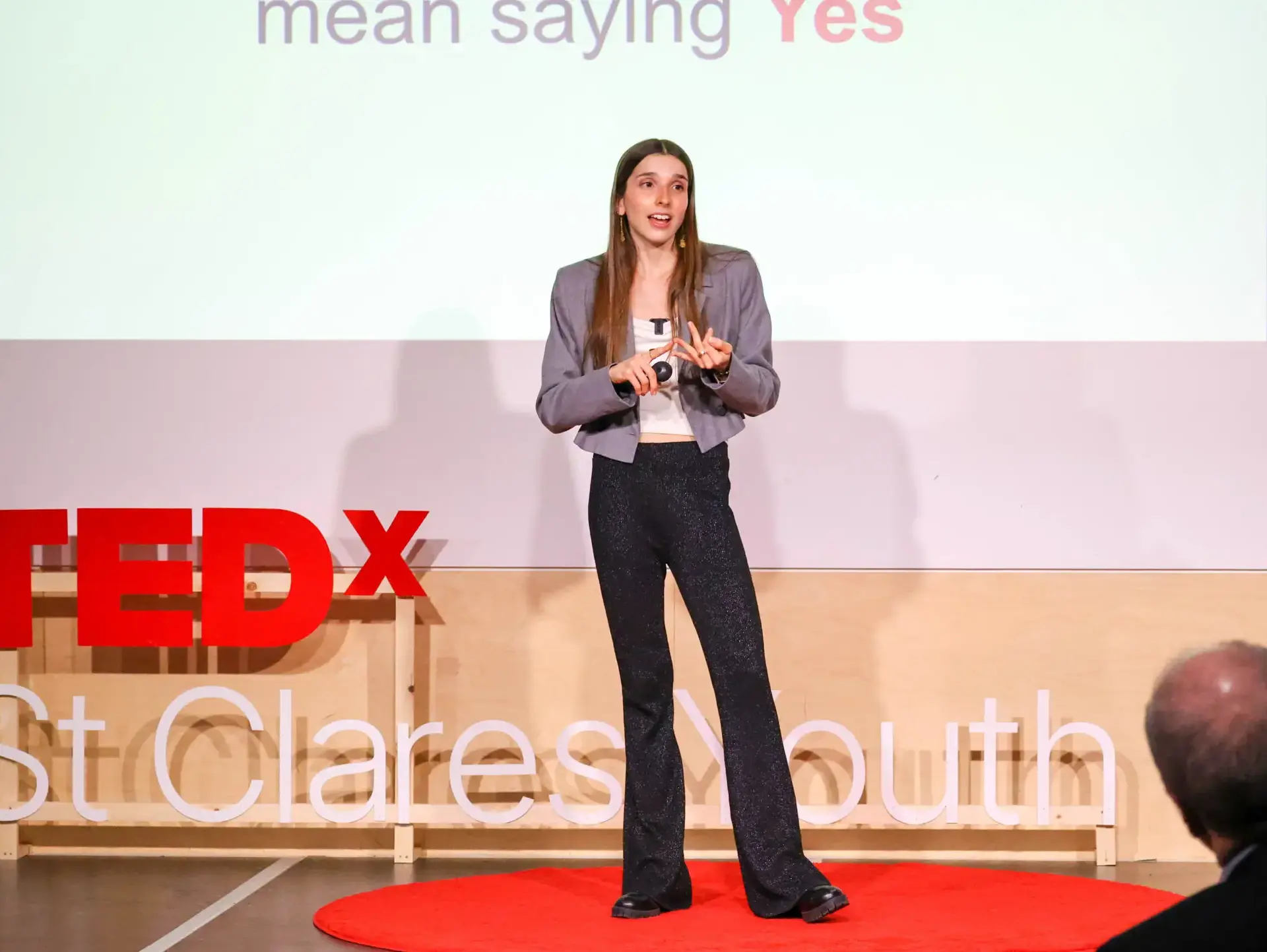 TEDx speaker giving presentation