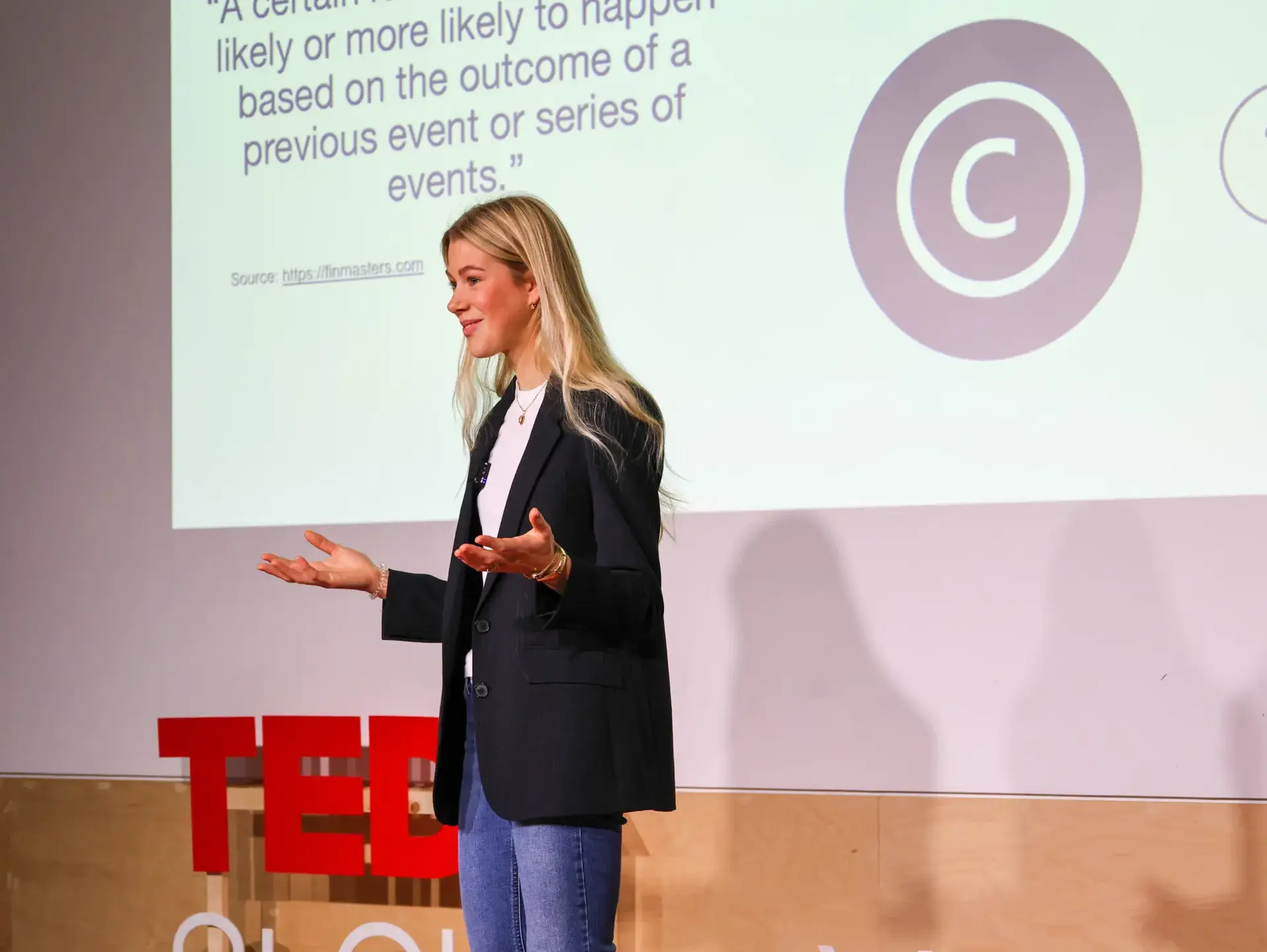 TEDx speaker giving presentation