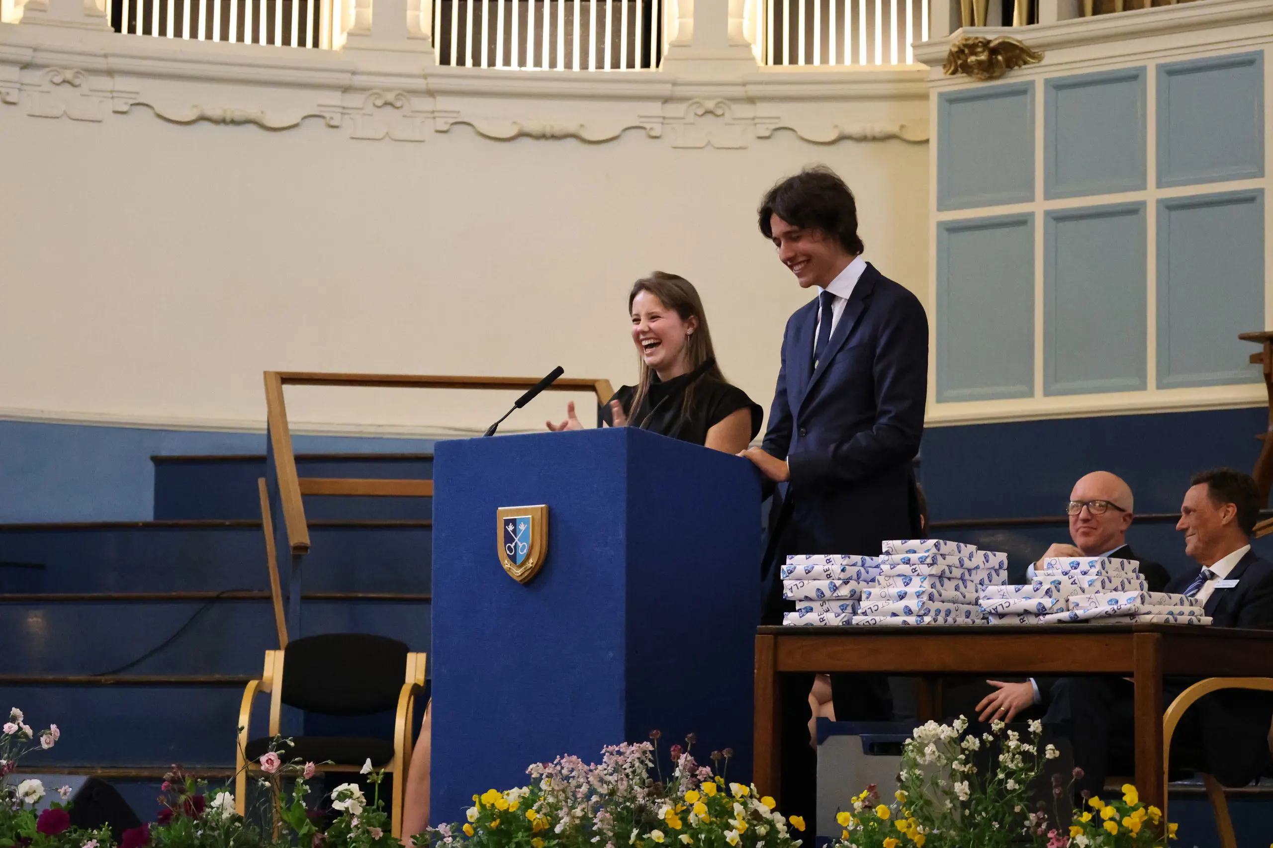 Pietro giving his Valedictorian speech