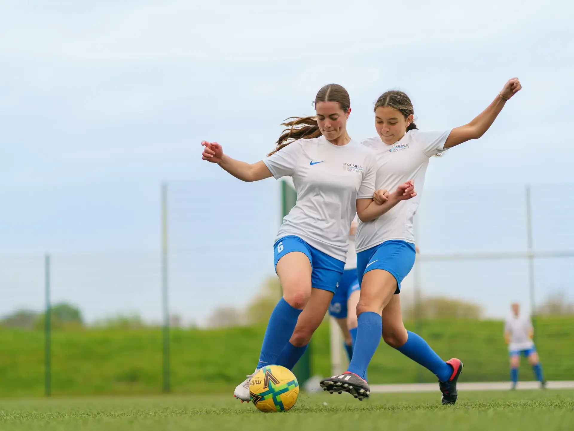 Students playing football