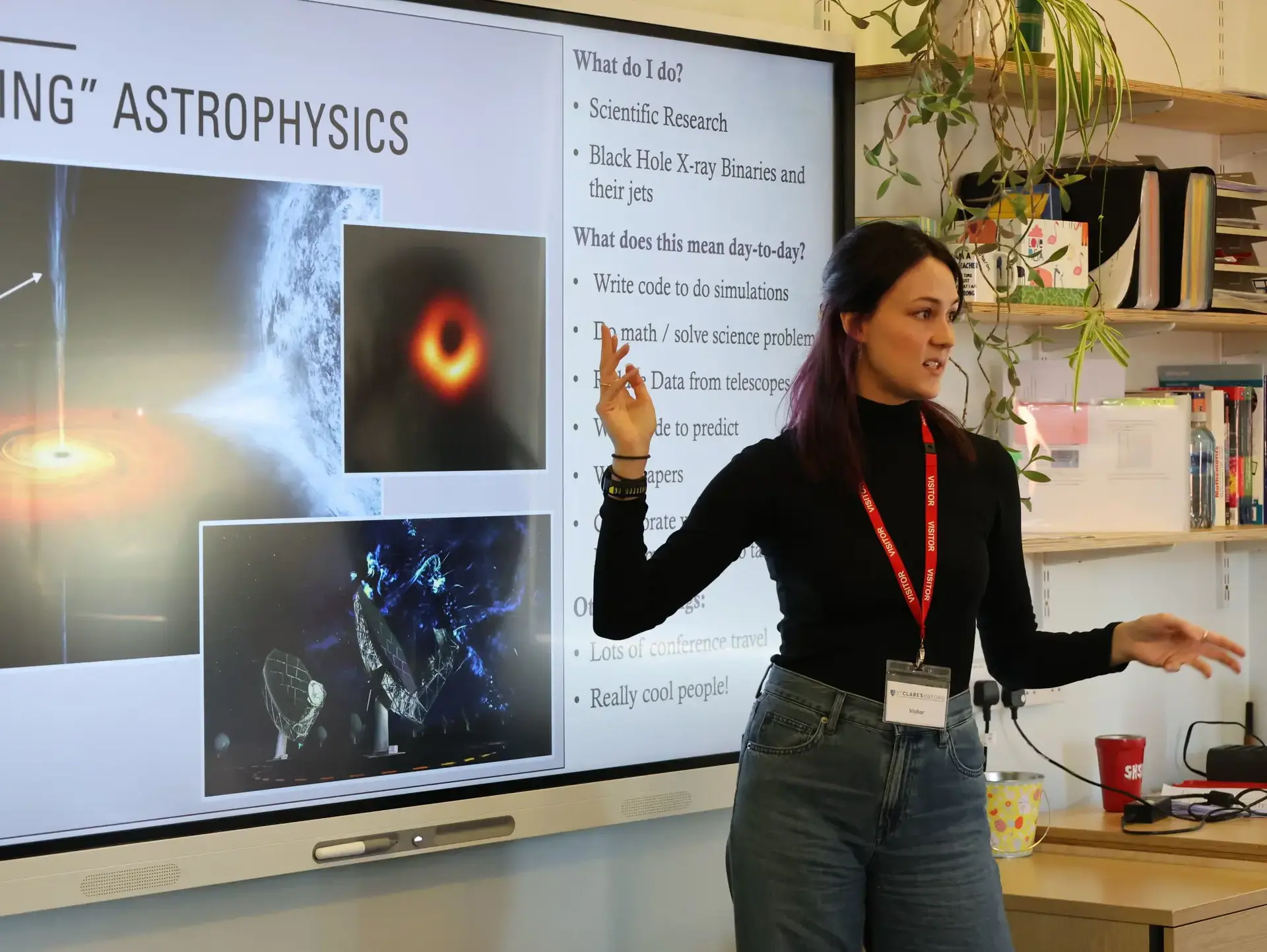 Speaker giving presentation in classroom