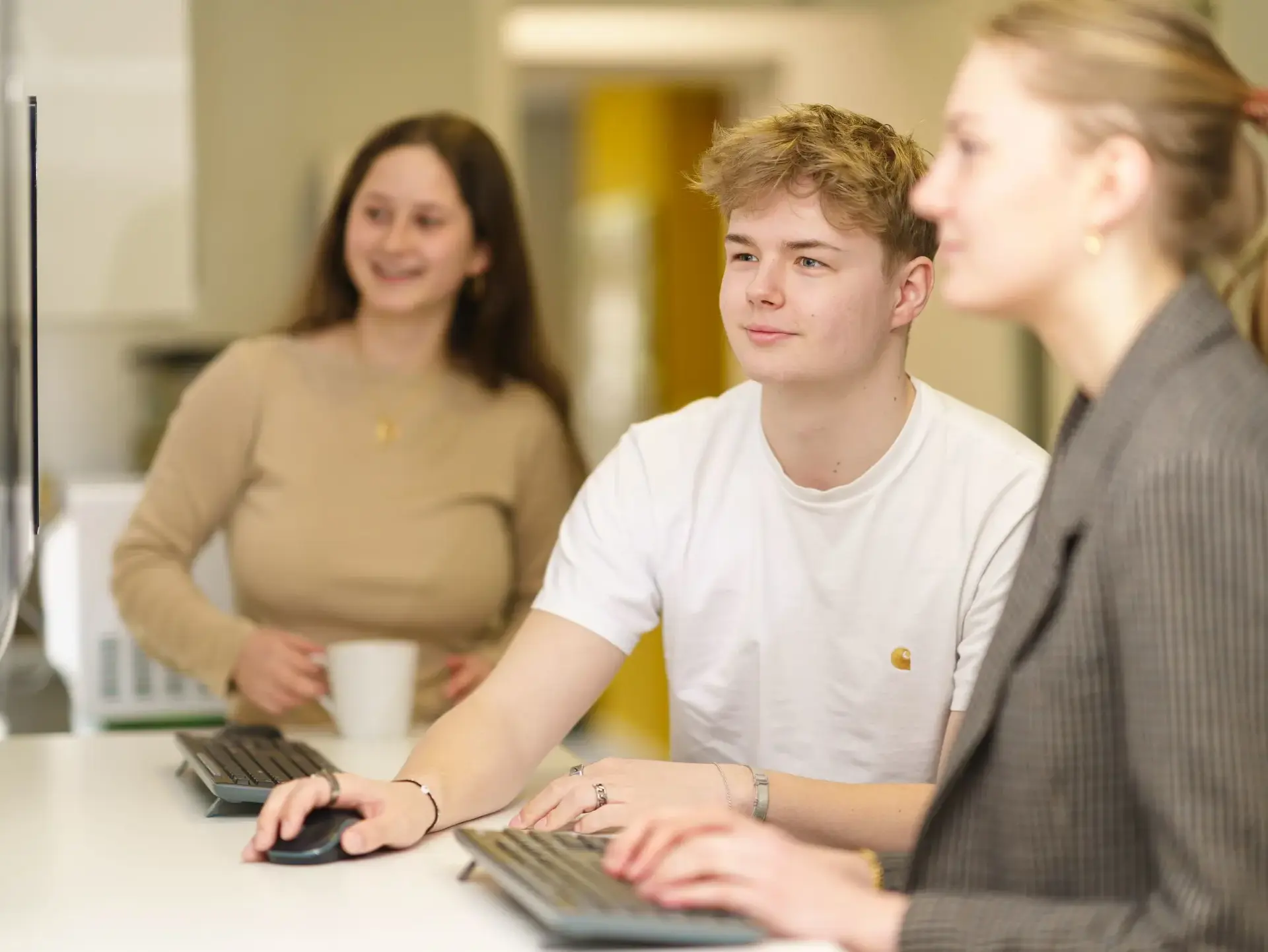 Students working at computers
