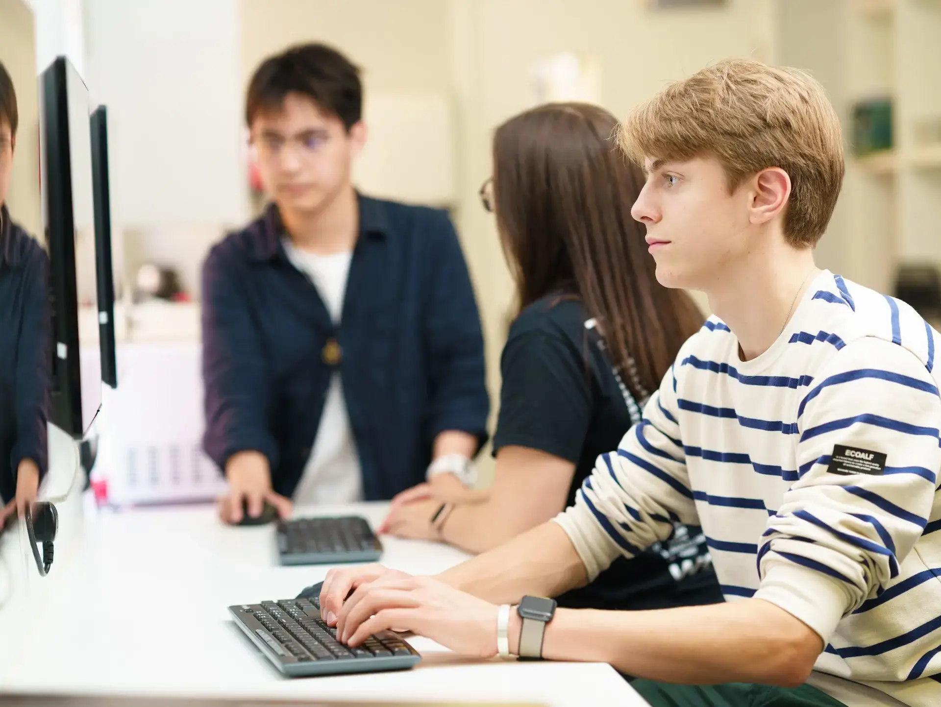 Student working at computer