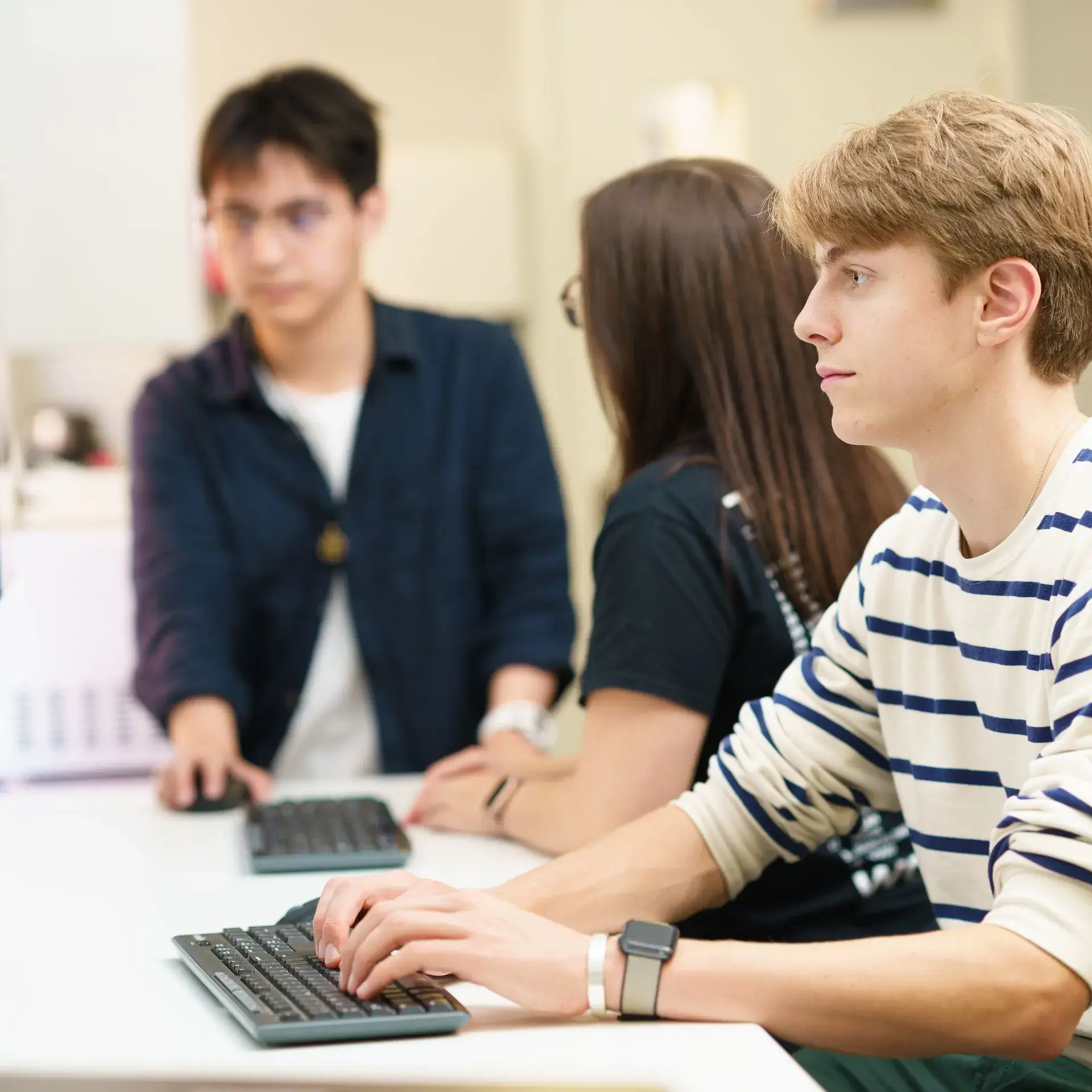 Students working at computers