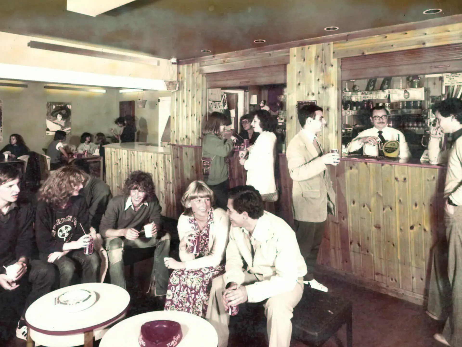 Older photograph of people in pub