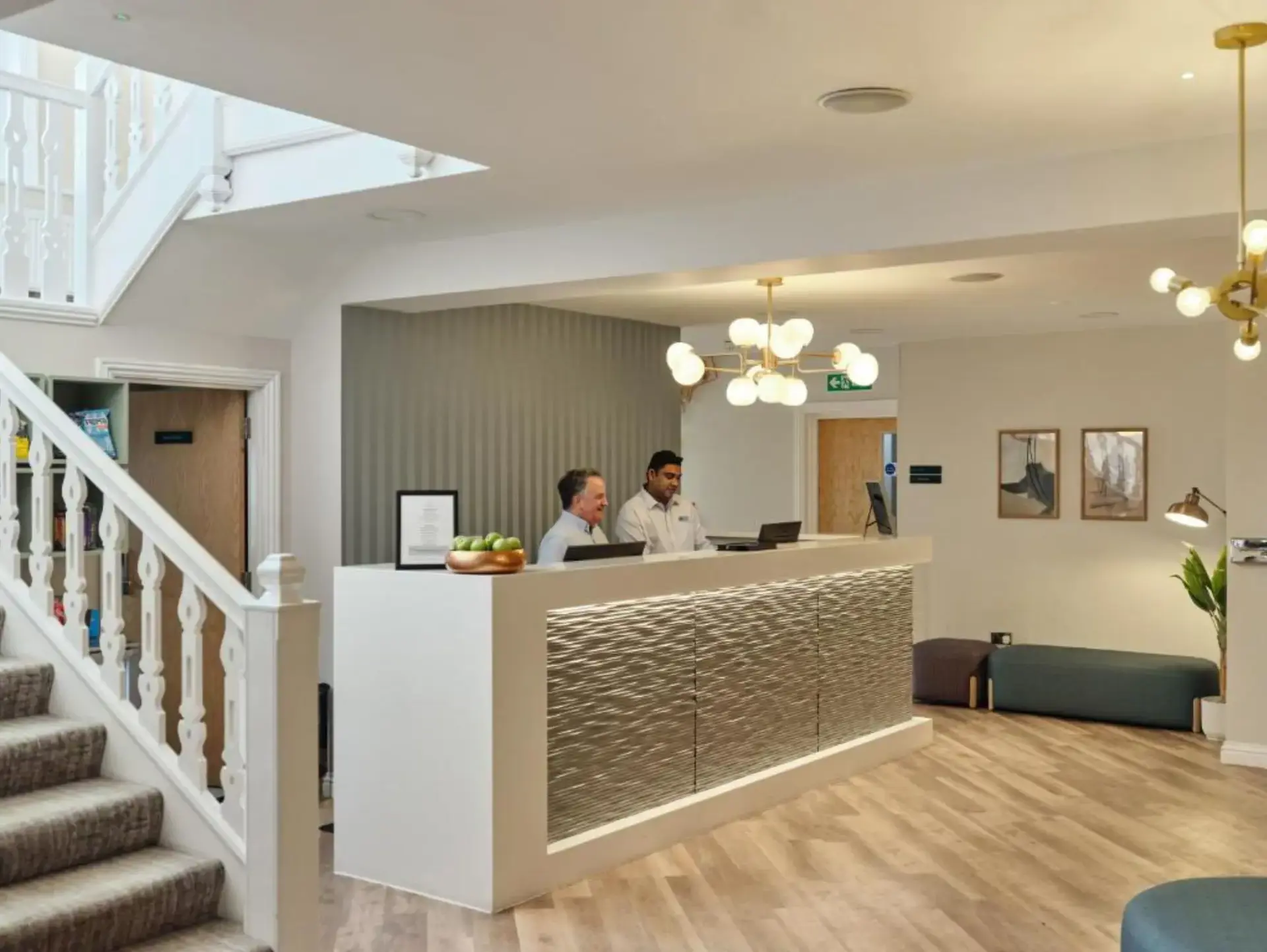Reception desk at Linton Lodge