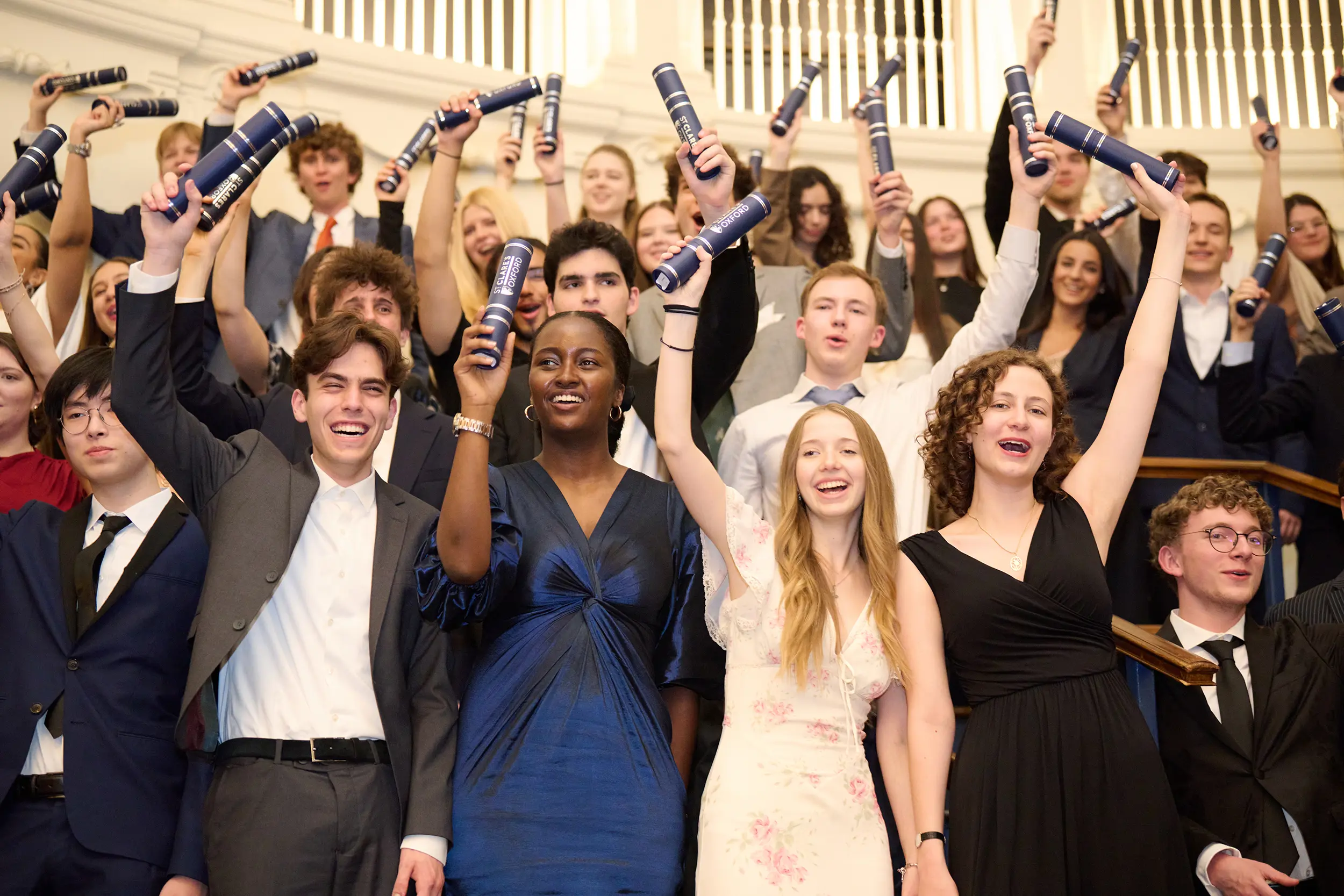 Cheering students at graduation