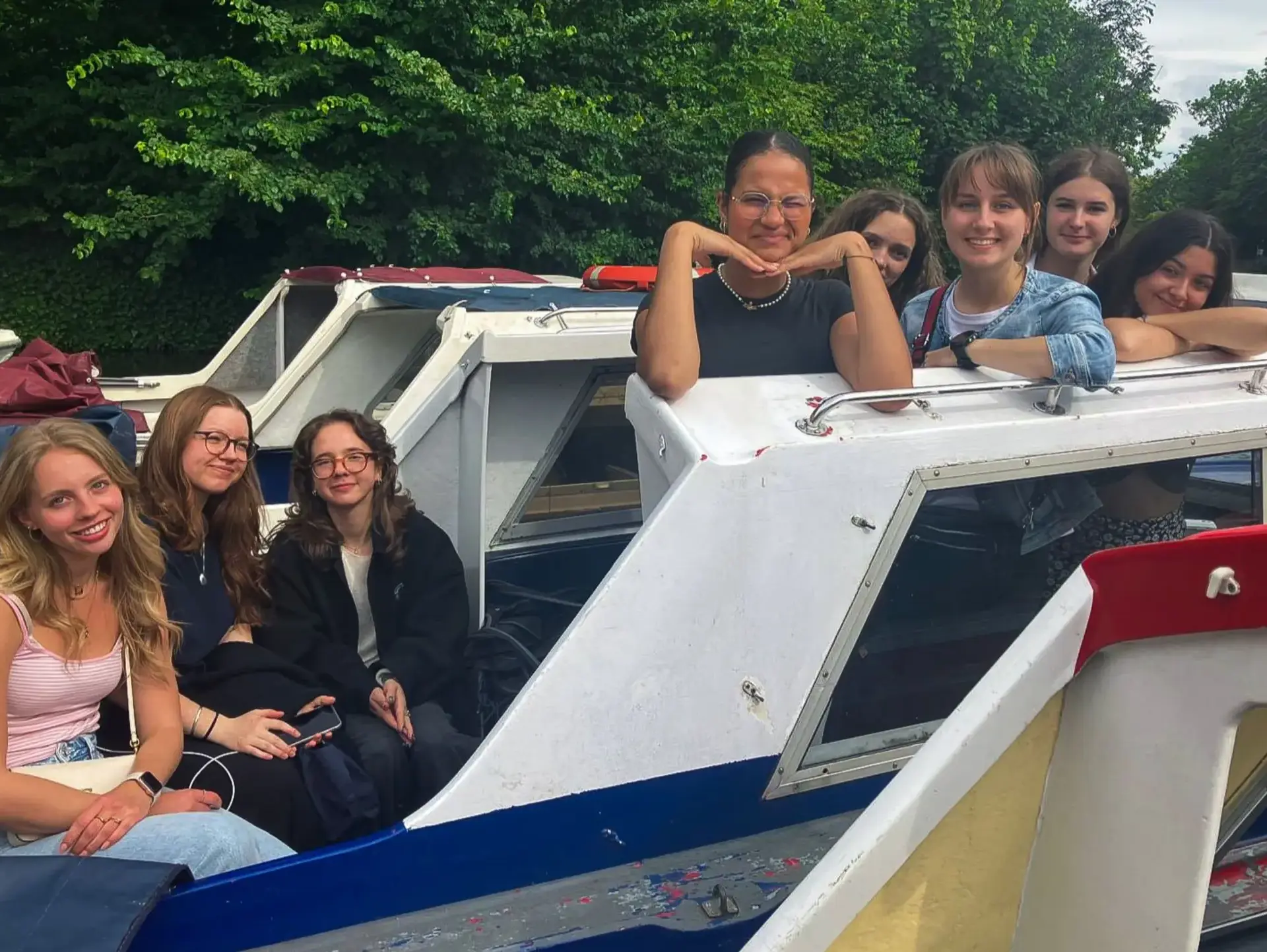 Students on boats