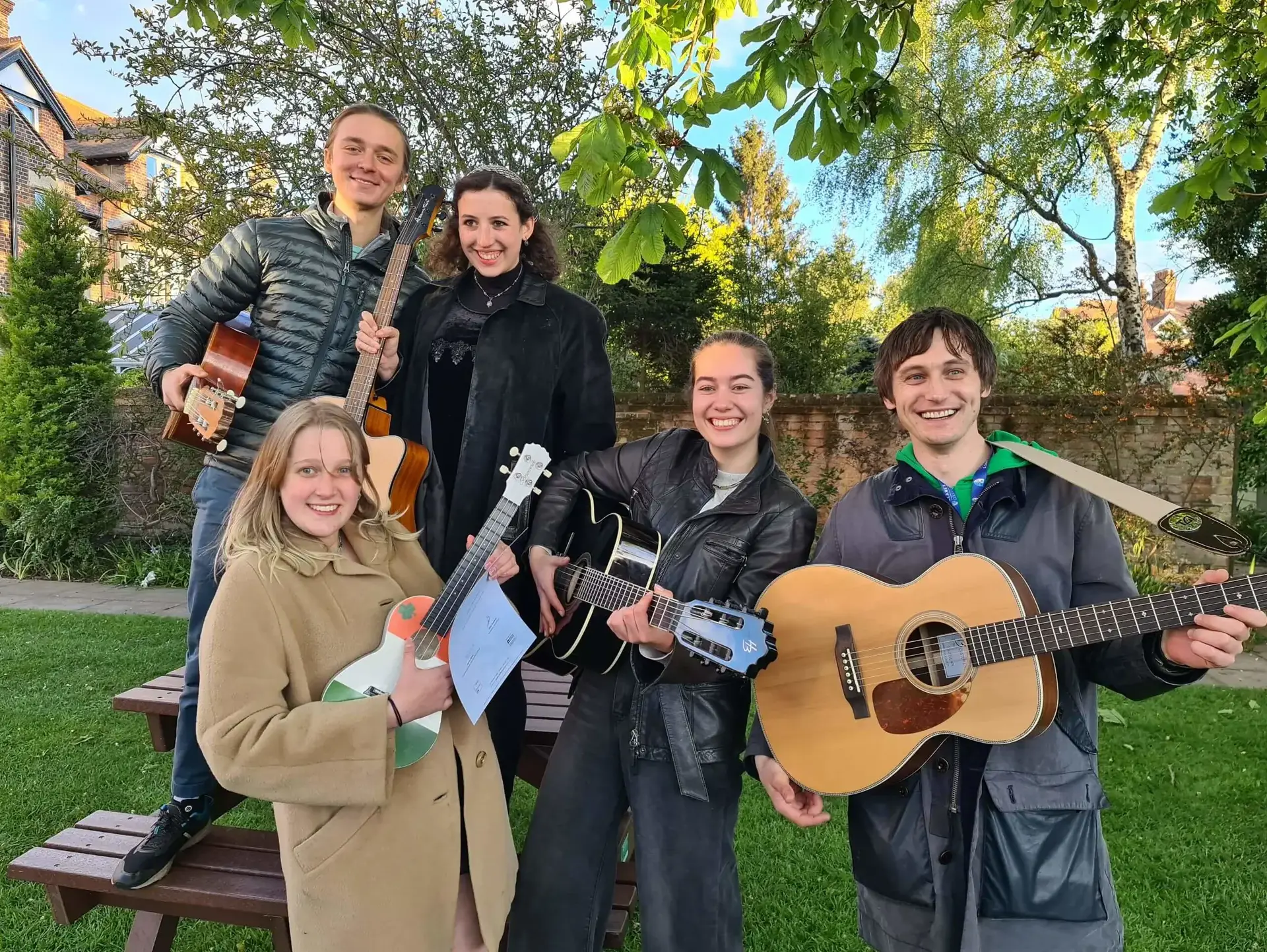 Students posing with instruments