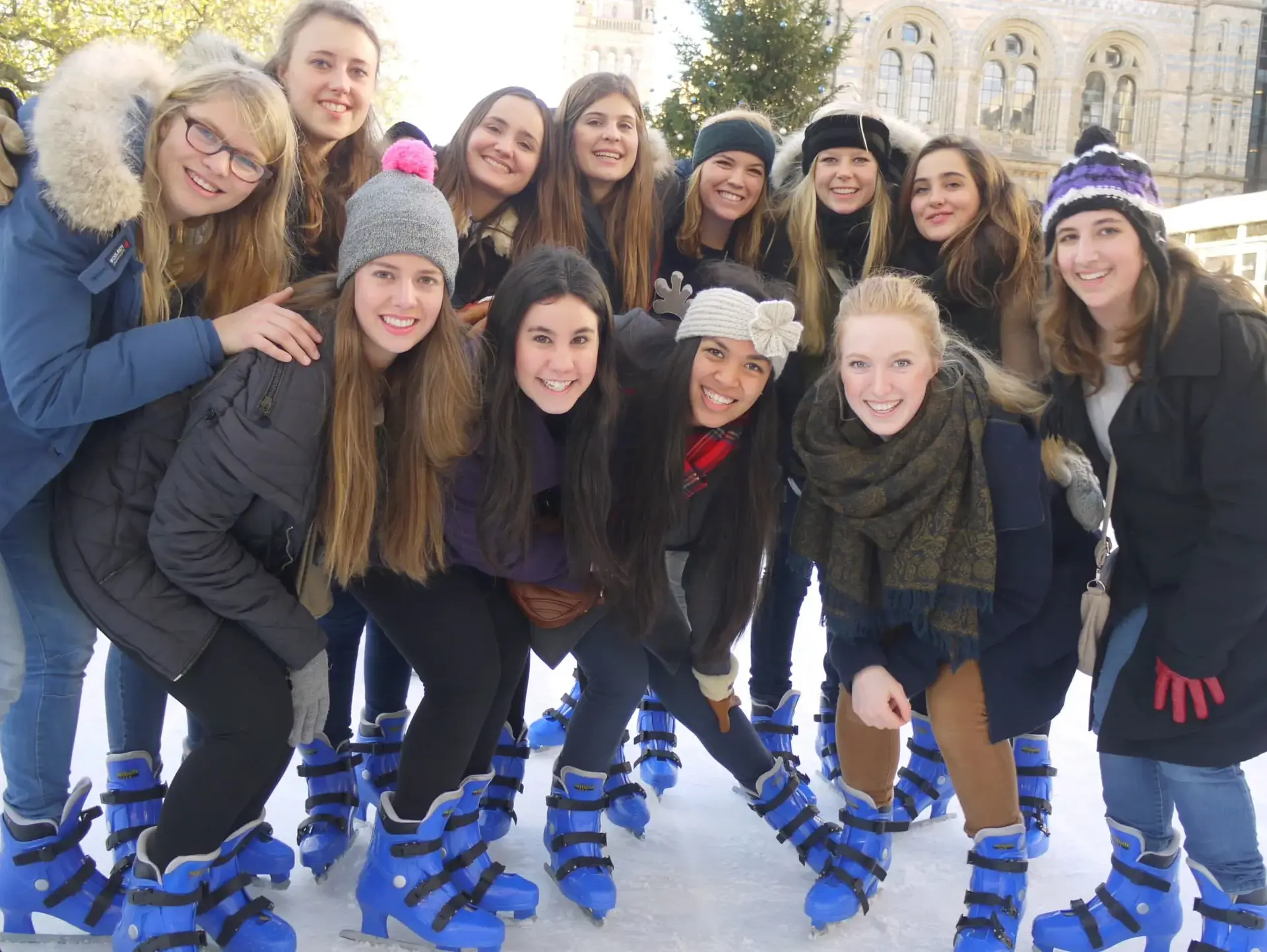 Students on ice rink