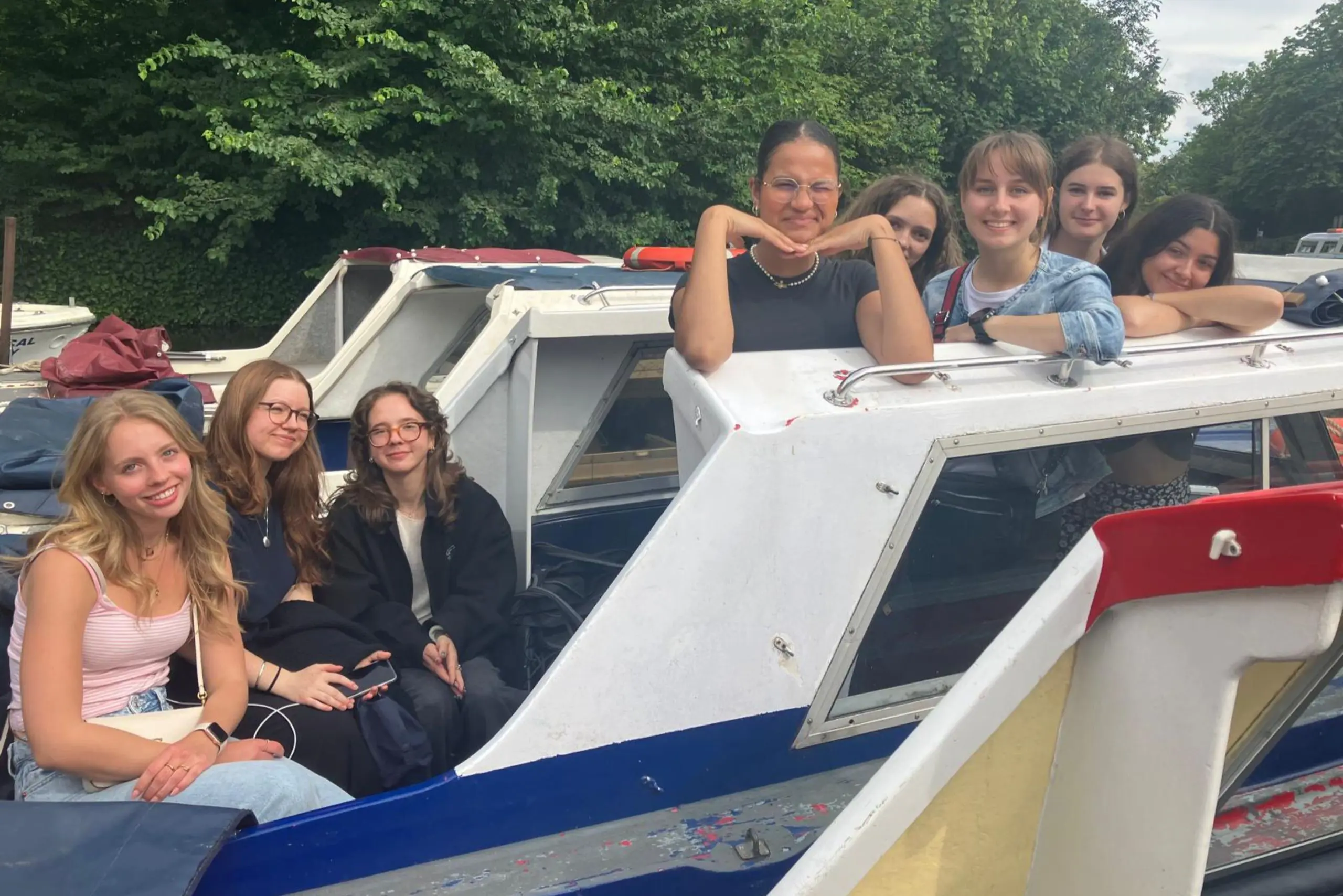 Adriana on a boat trip excursion