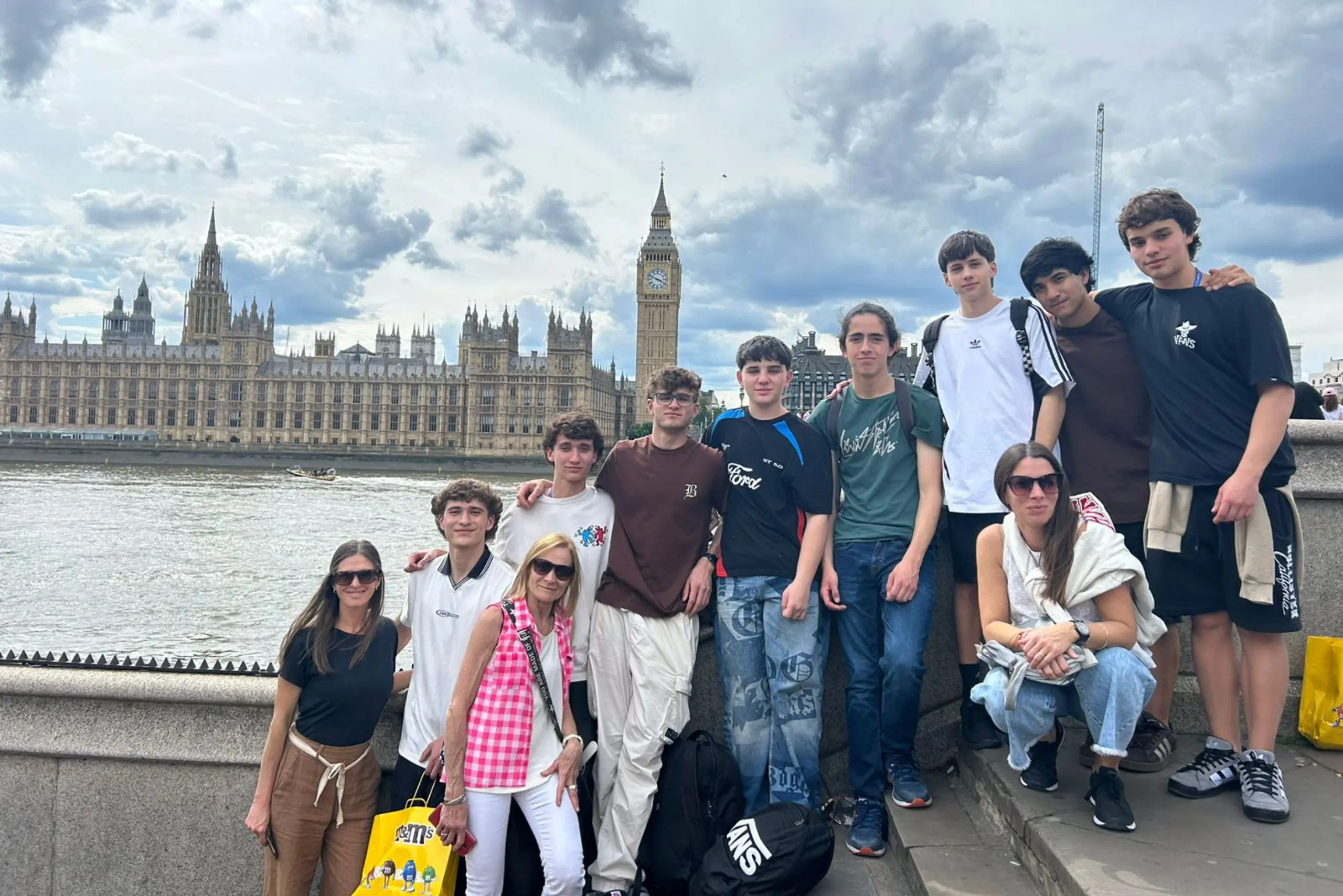 Adriana with one her groups on a trip to London