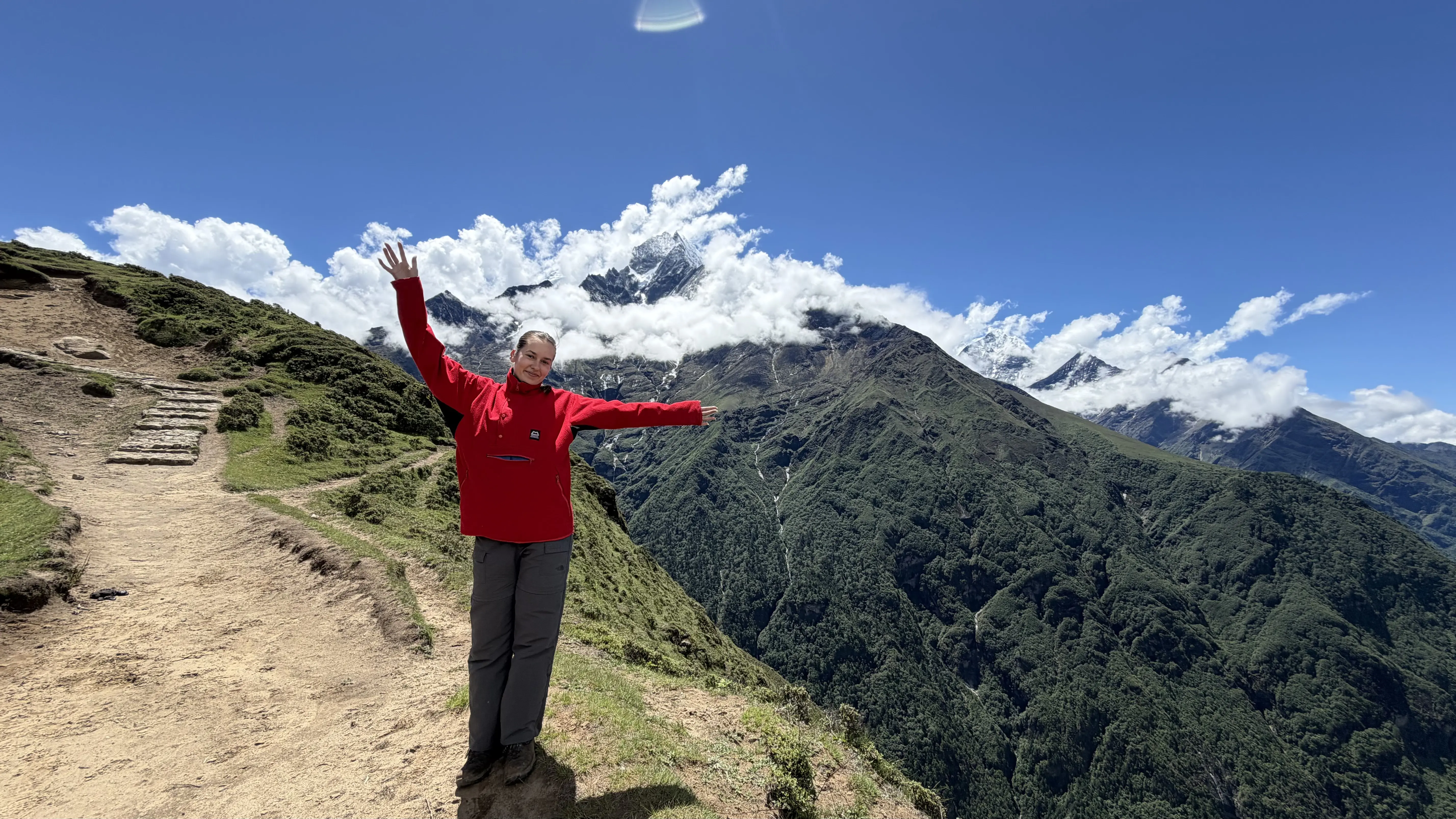 IB Alumna Emilia hiking in the Himalayas