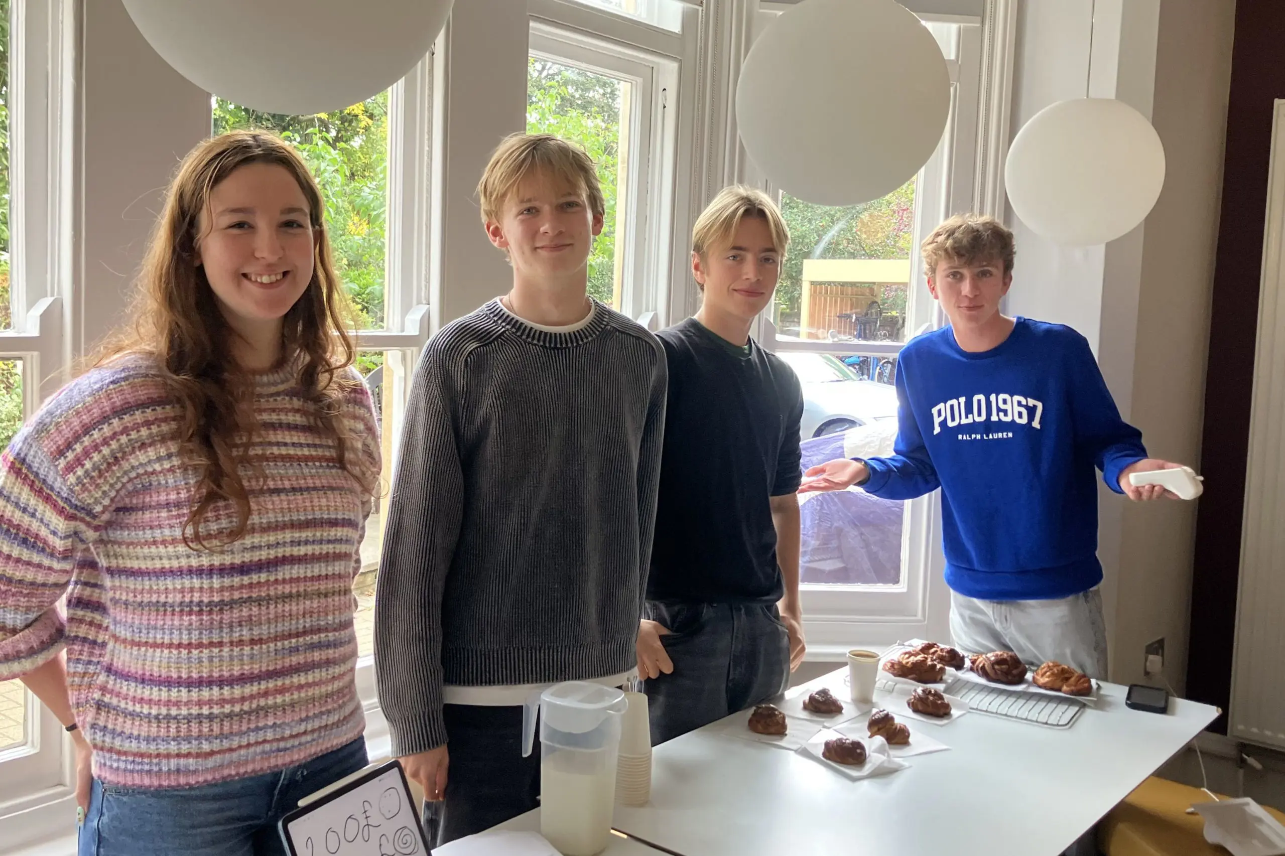 Arne hosting the Bake Sale for Alzheimers