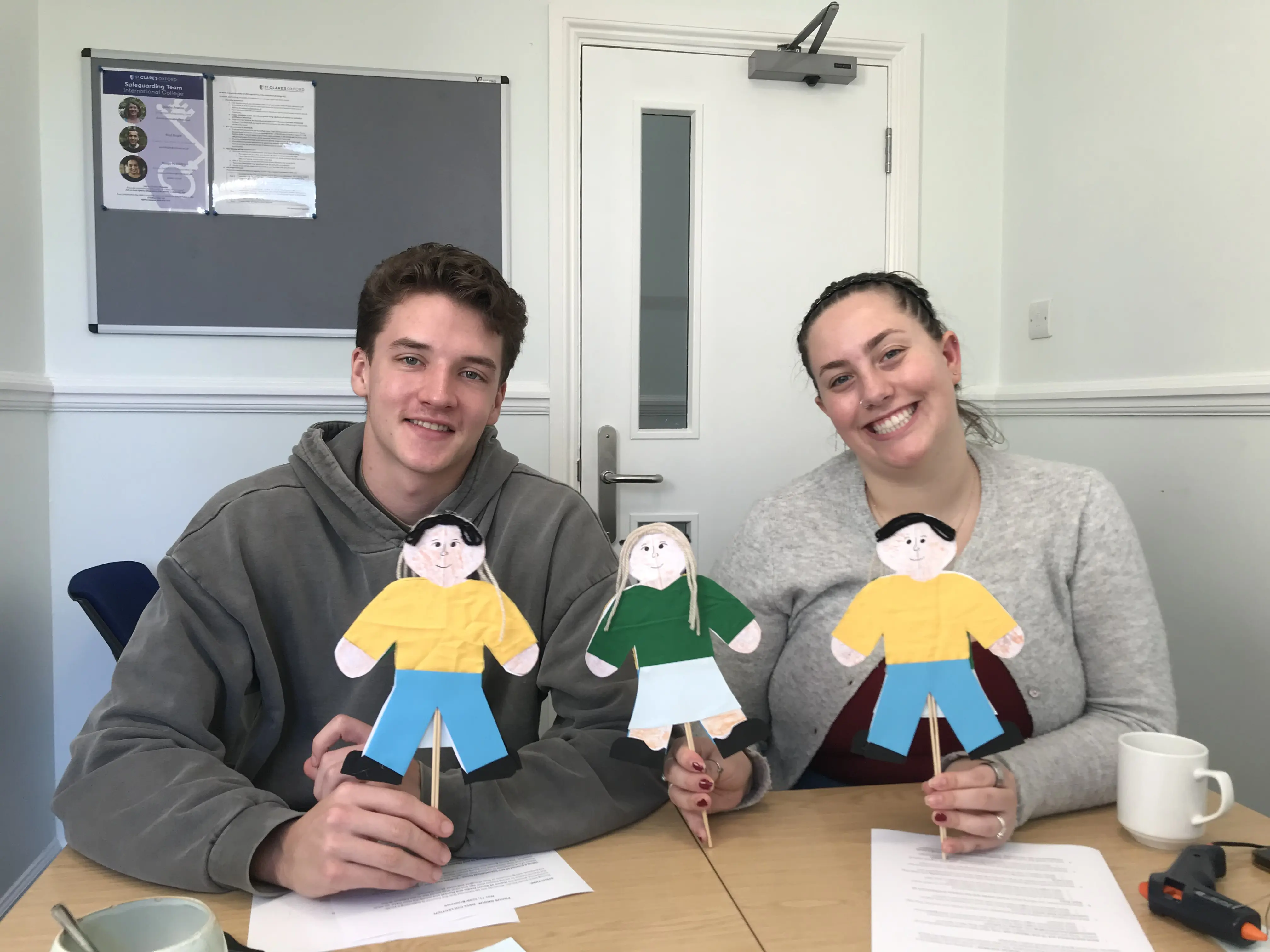 Psychology students with their project