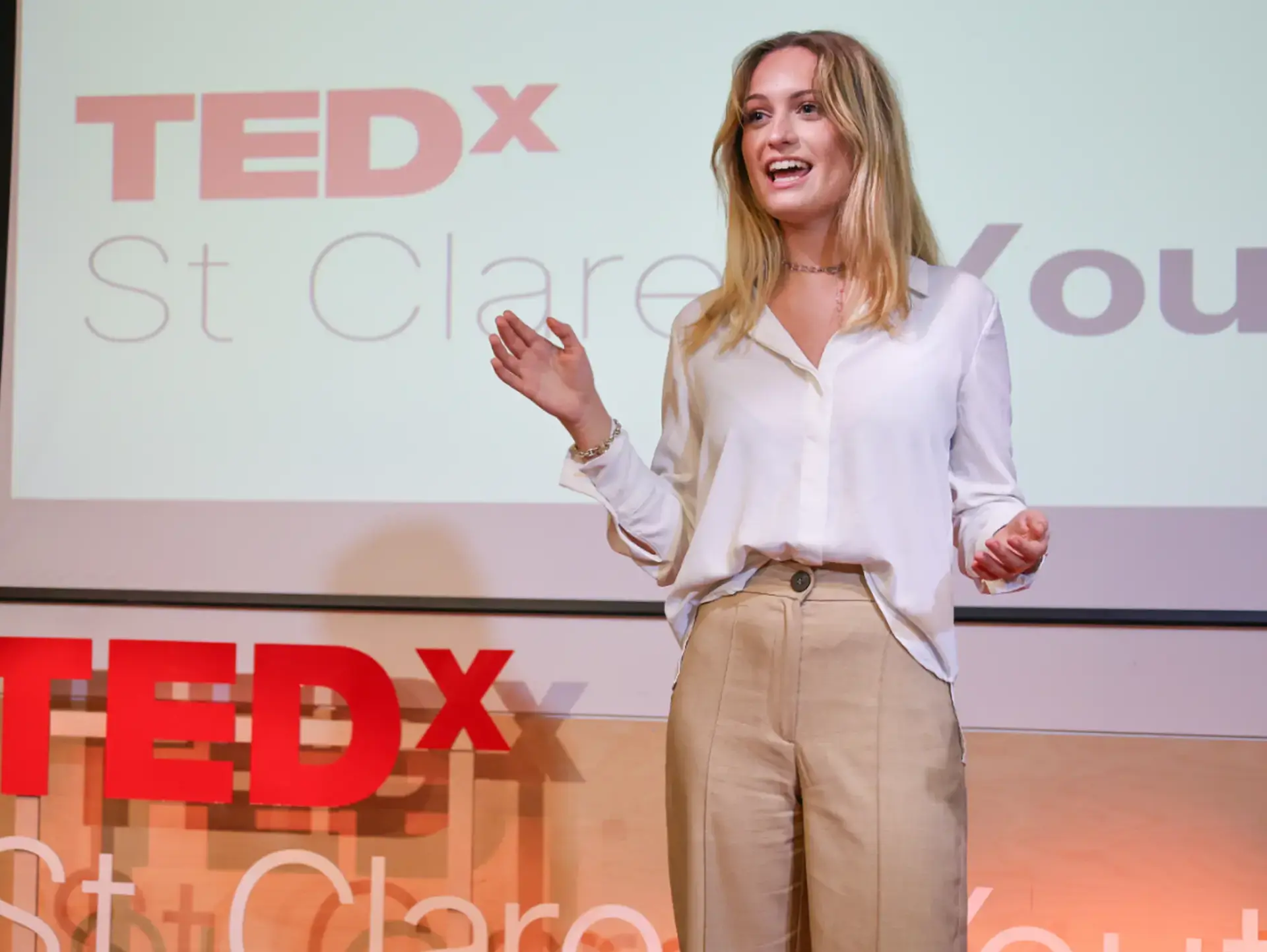 Ted Talk speaker addressing crowd