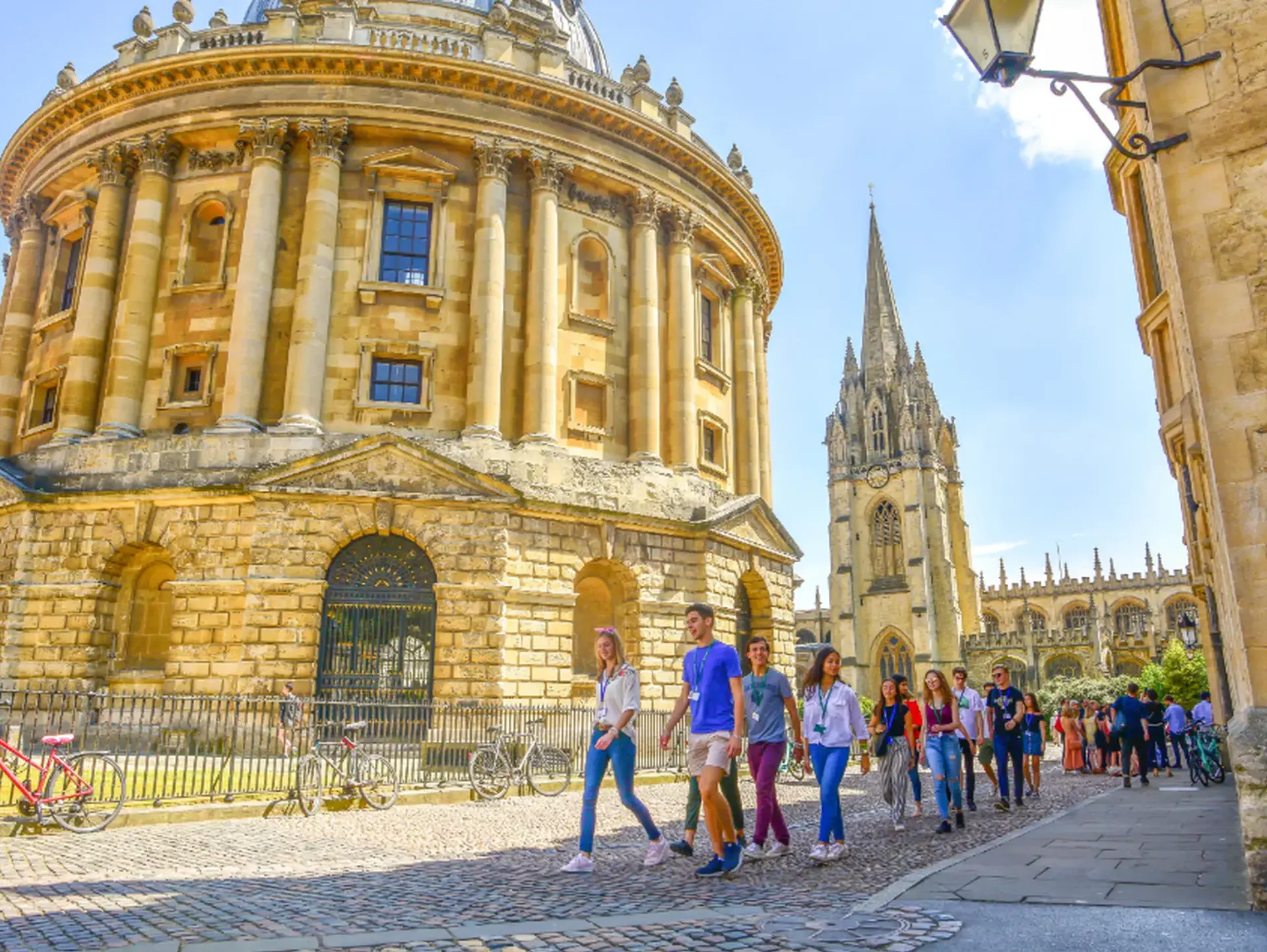 People walking outside the Bodleian Library