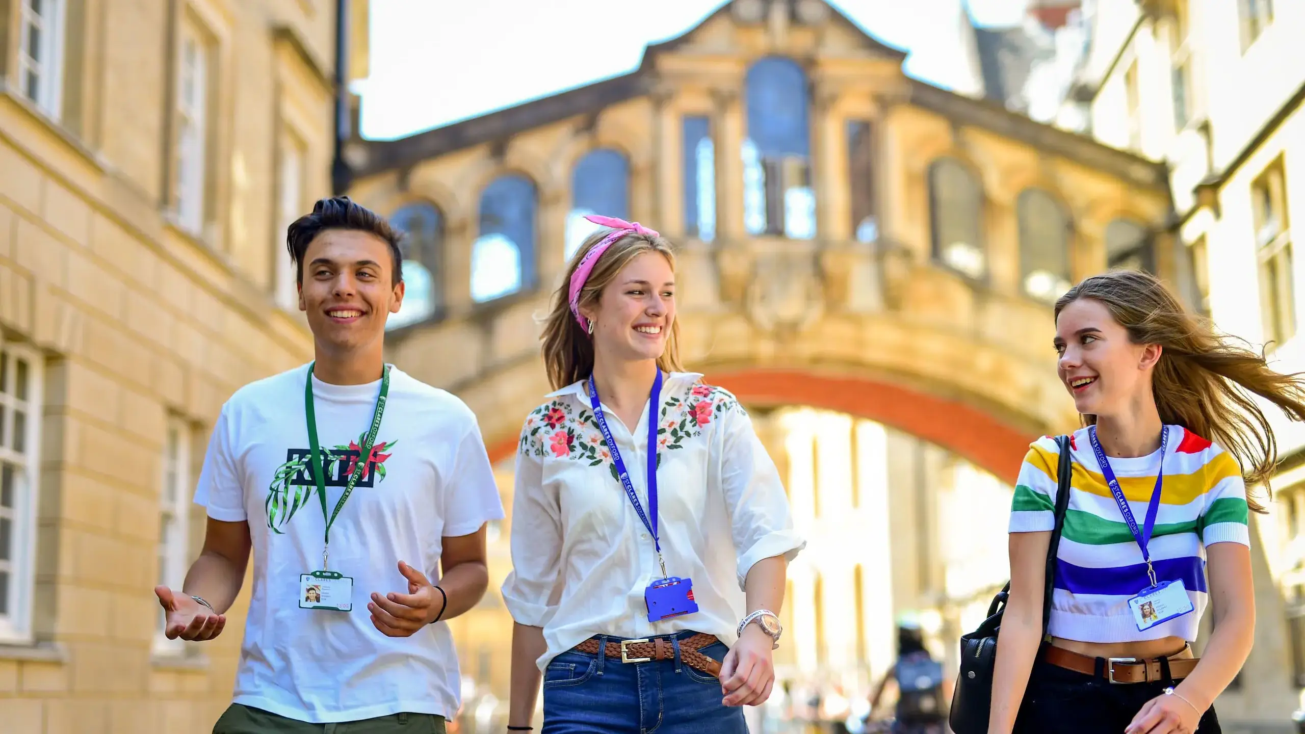 Students walking in the city