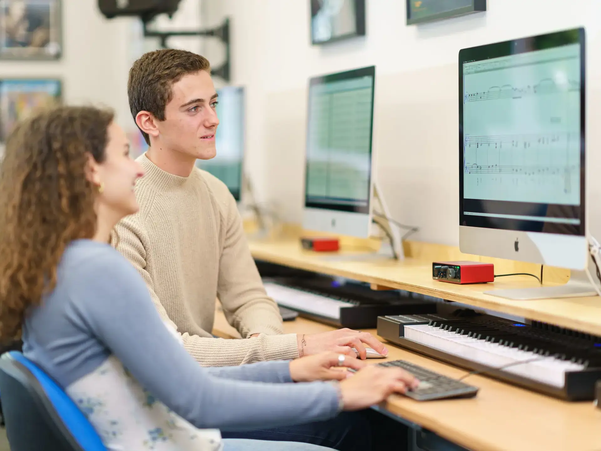 Students working at computers