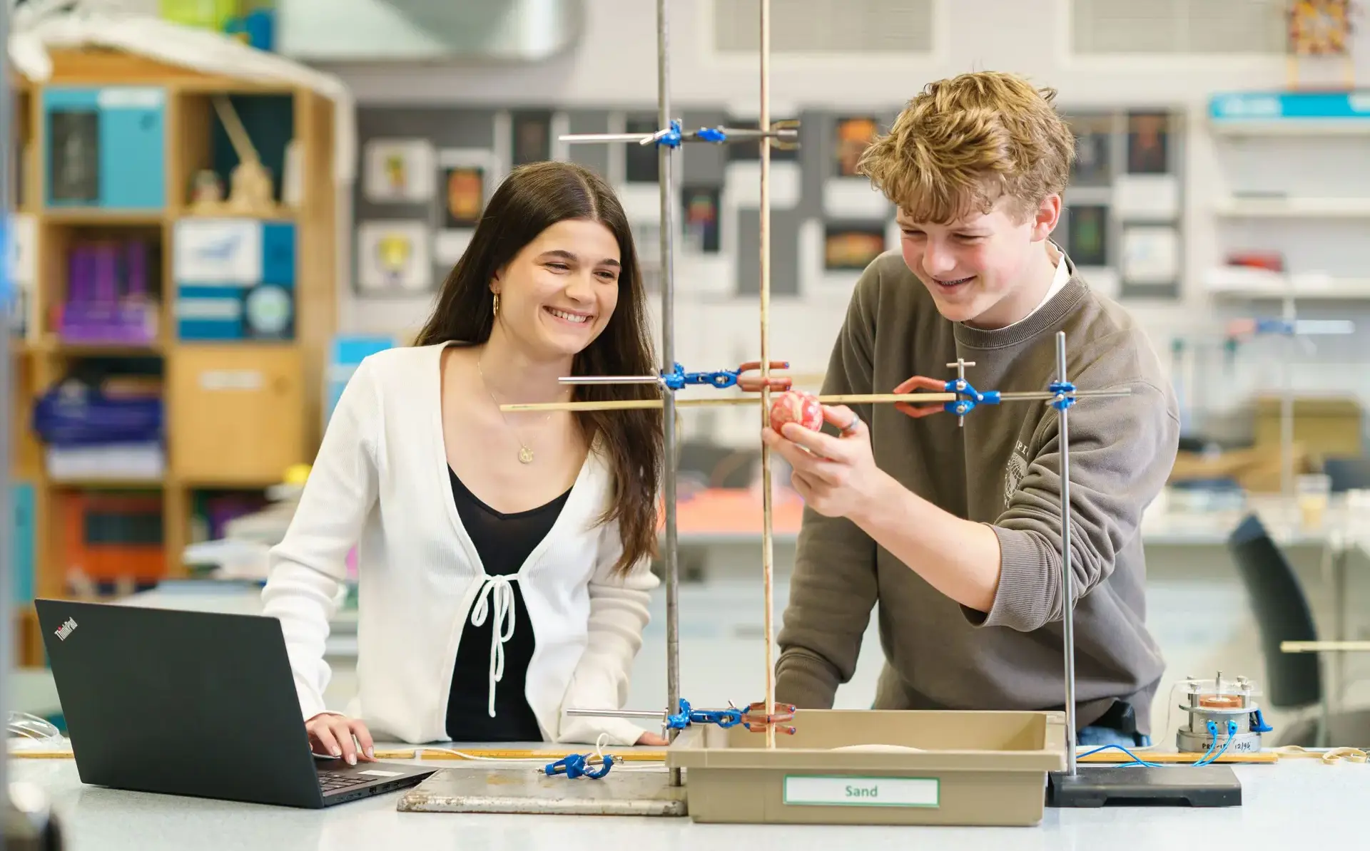 Students conducting experiment