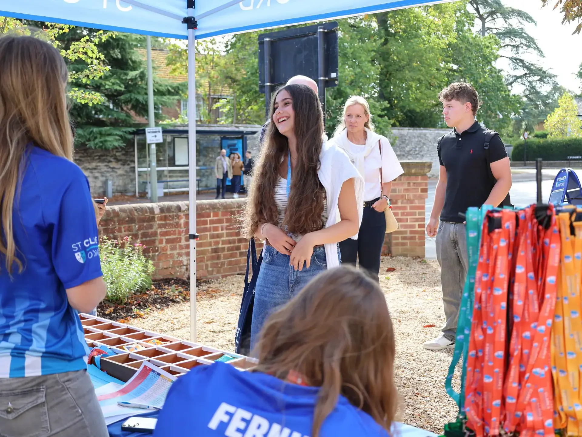 Students and staff at outdoor icebreaker event