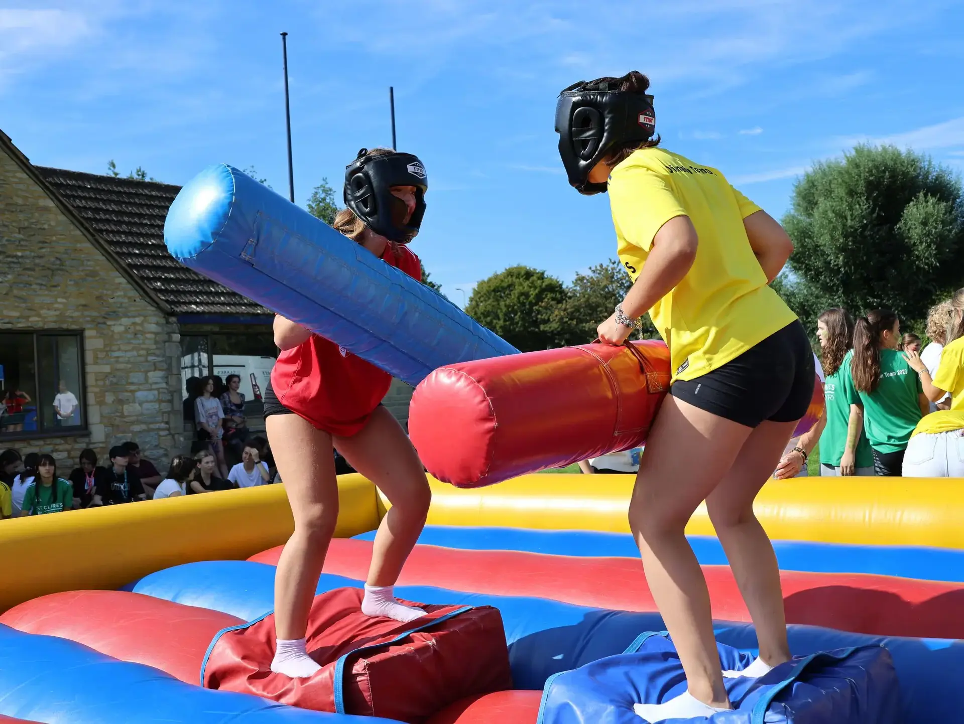 Students playing gladiator