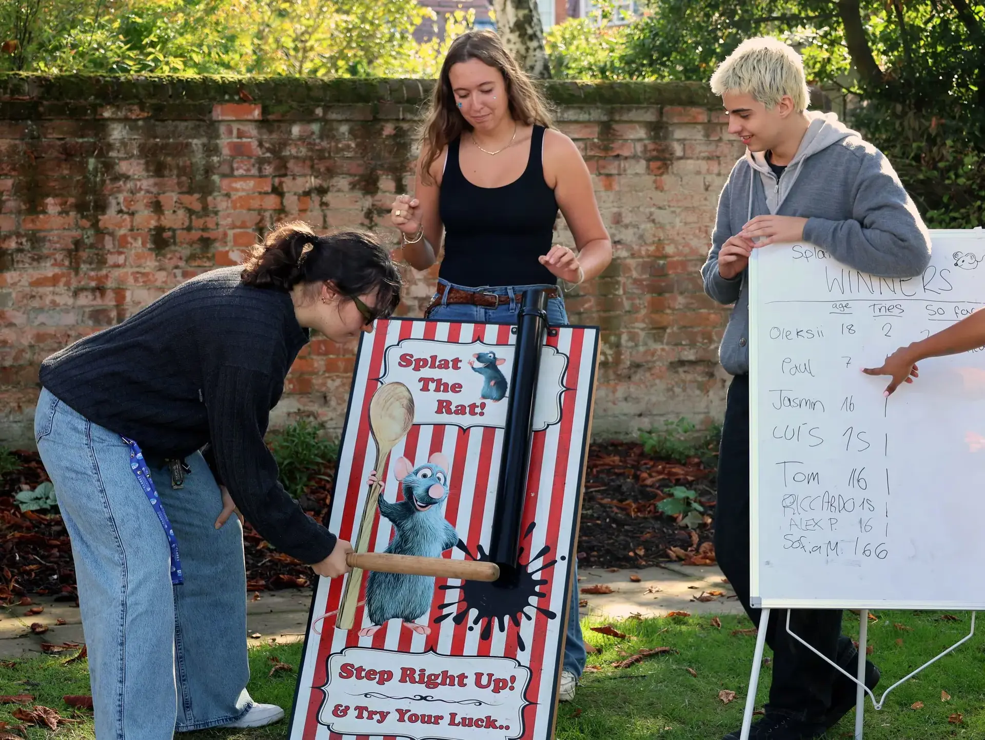 Students participating in outdoor event