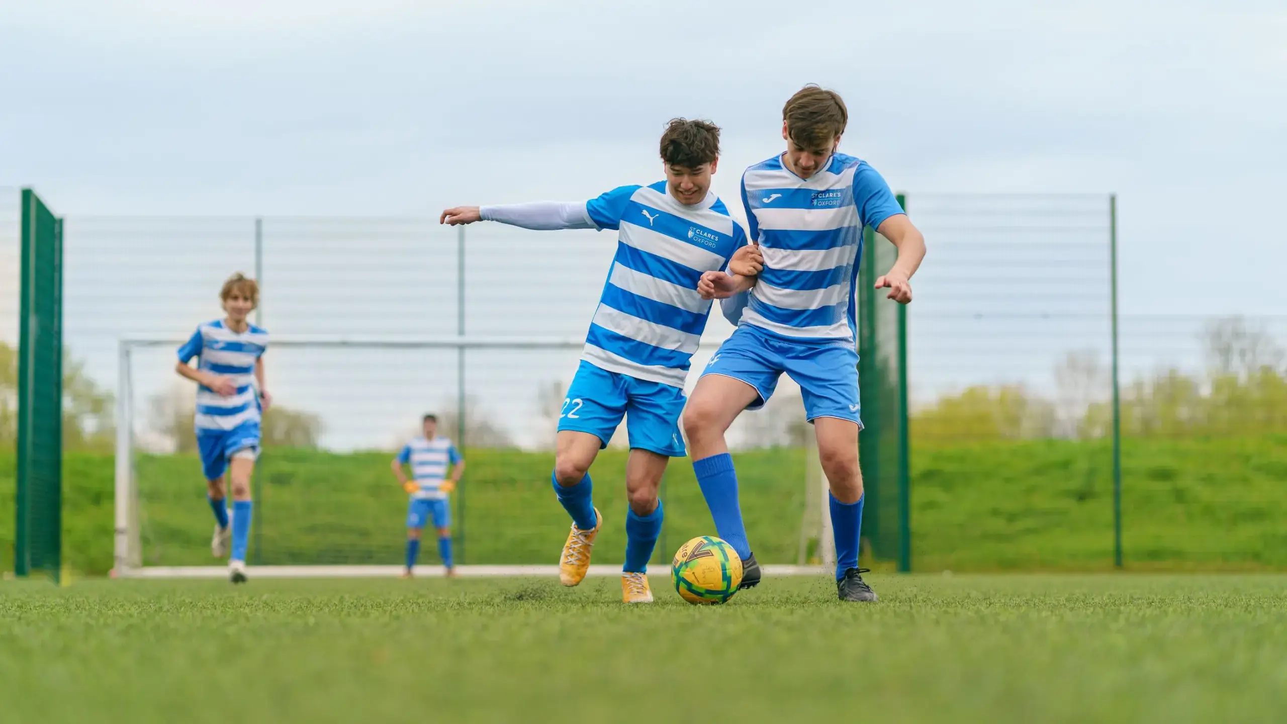 Students playing football