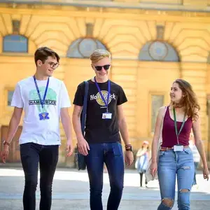 Students exploring historical Oxford