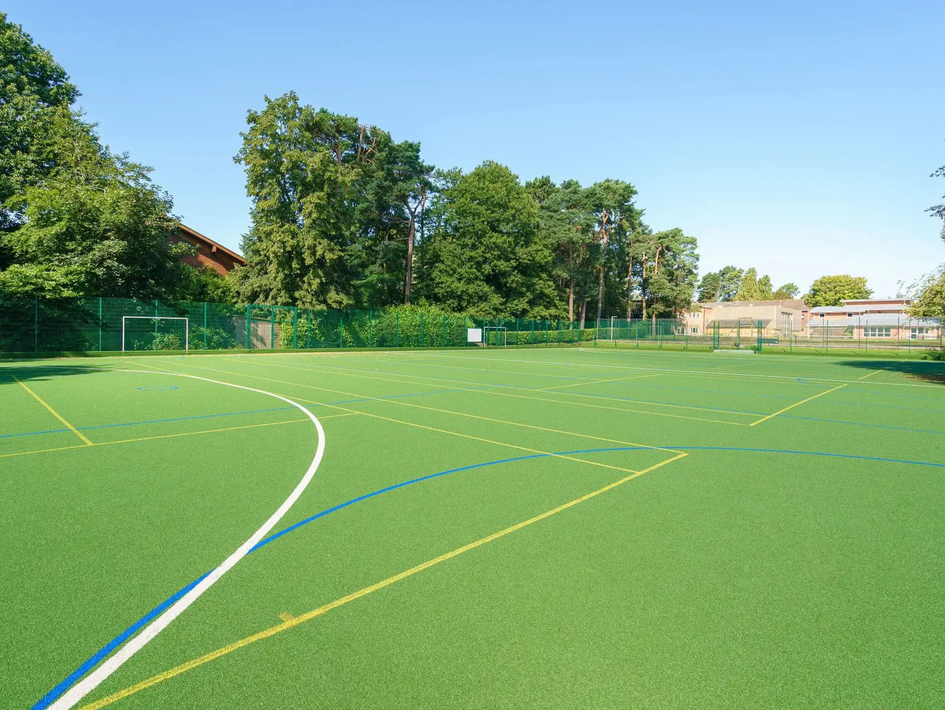 Football pitch on a sunny day