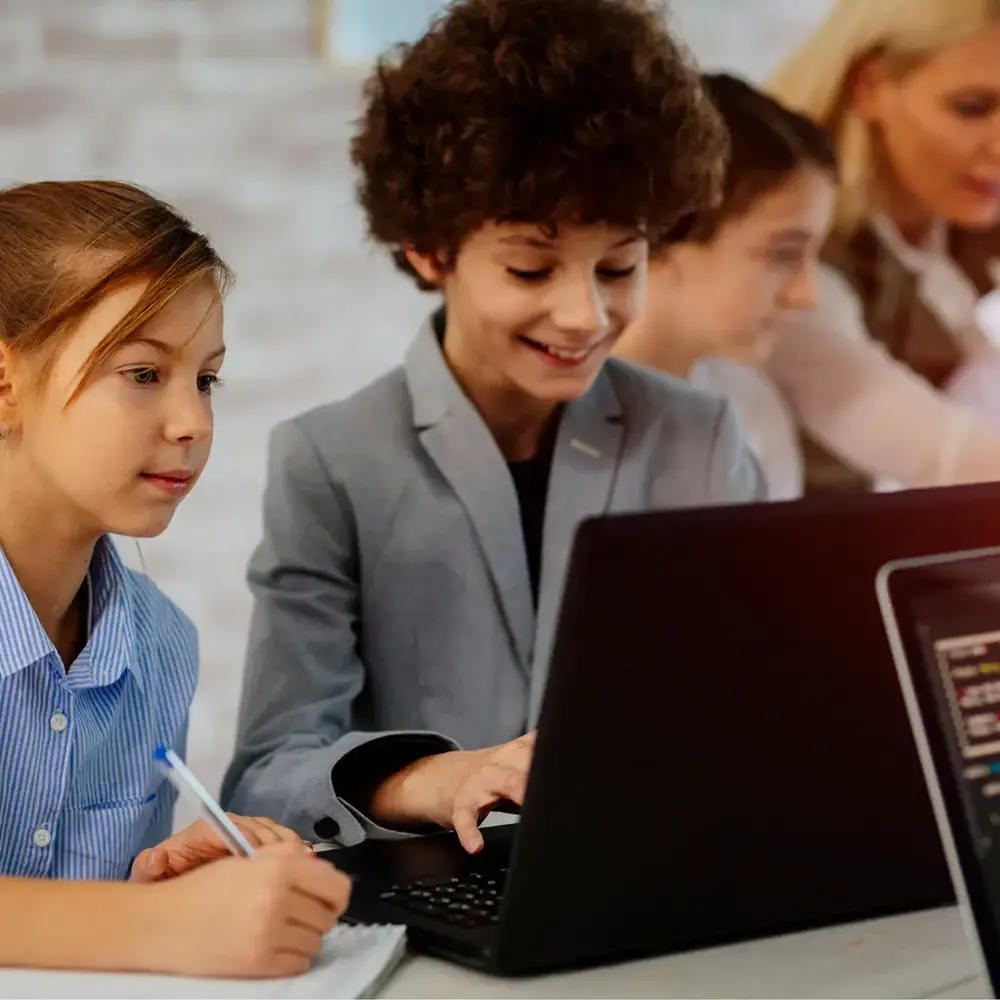 Junior students participating in class activity