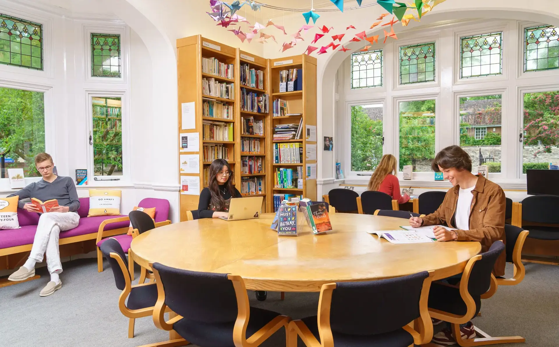 Students revising in library