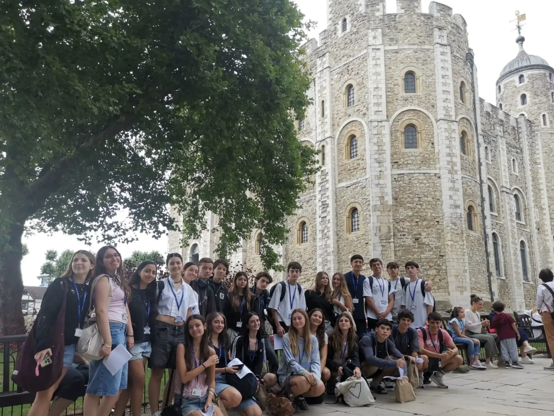 Students outside the Tower of London