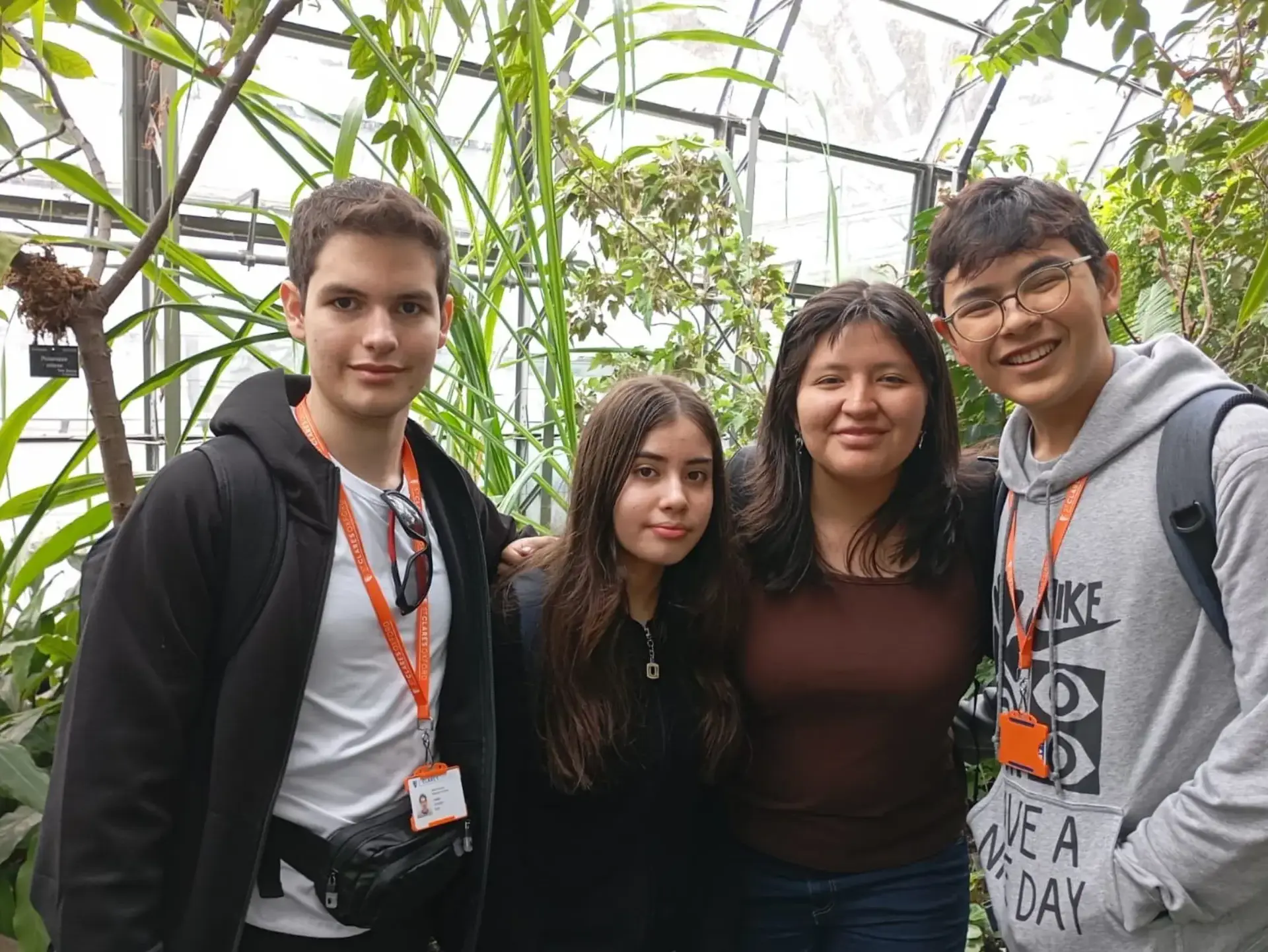 Students in orangery