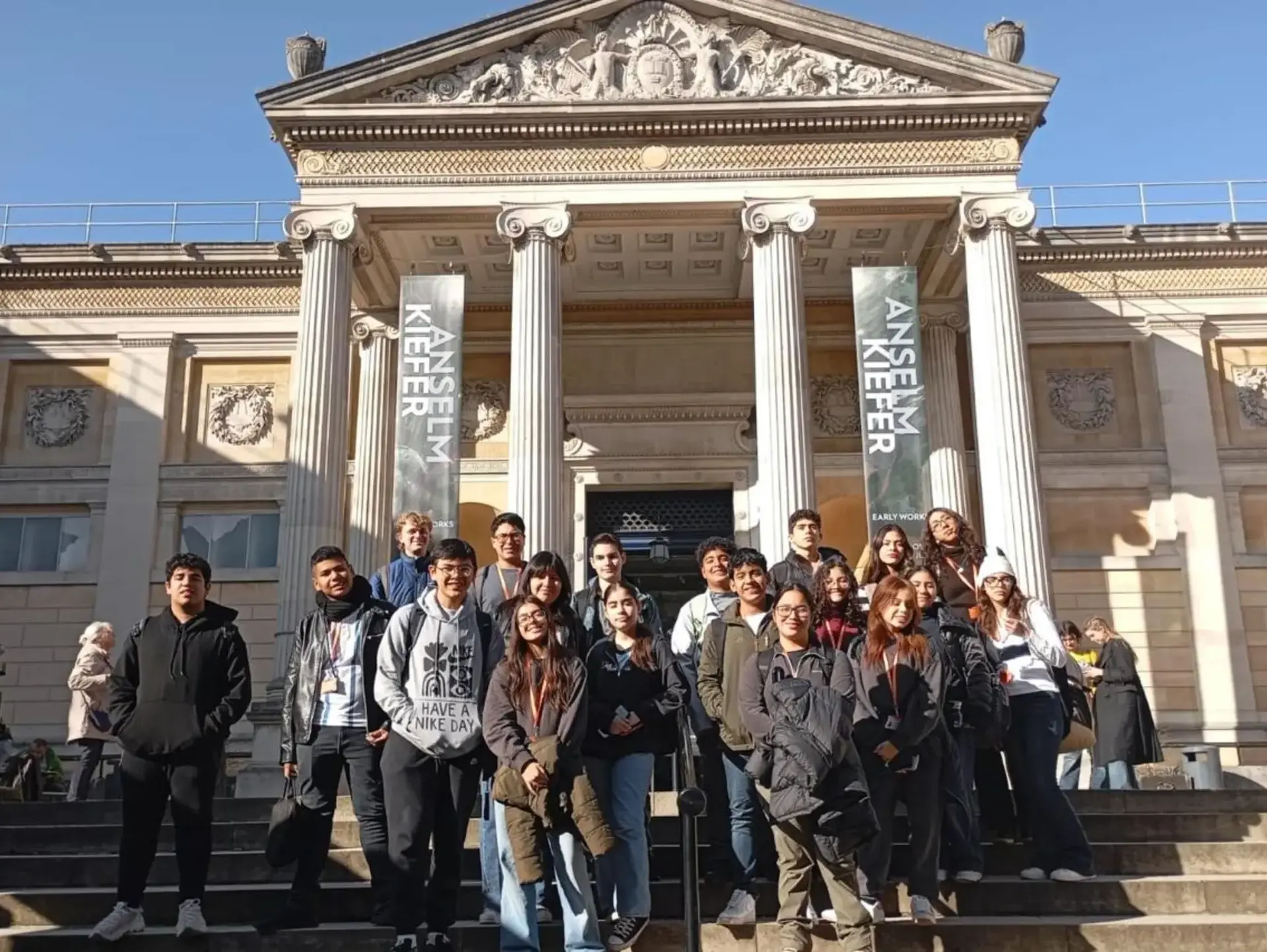 Students standing outside gallery