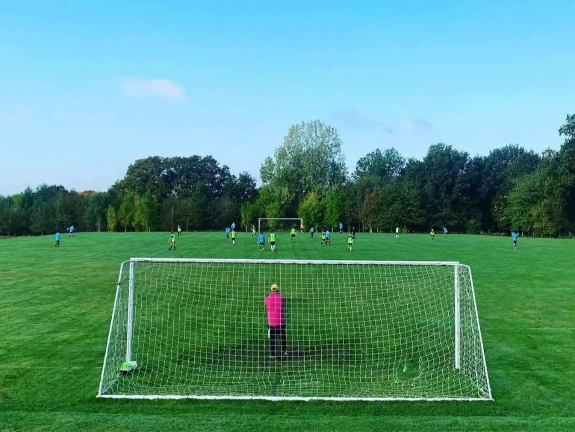 Students playing football