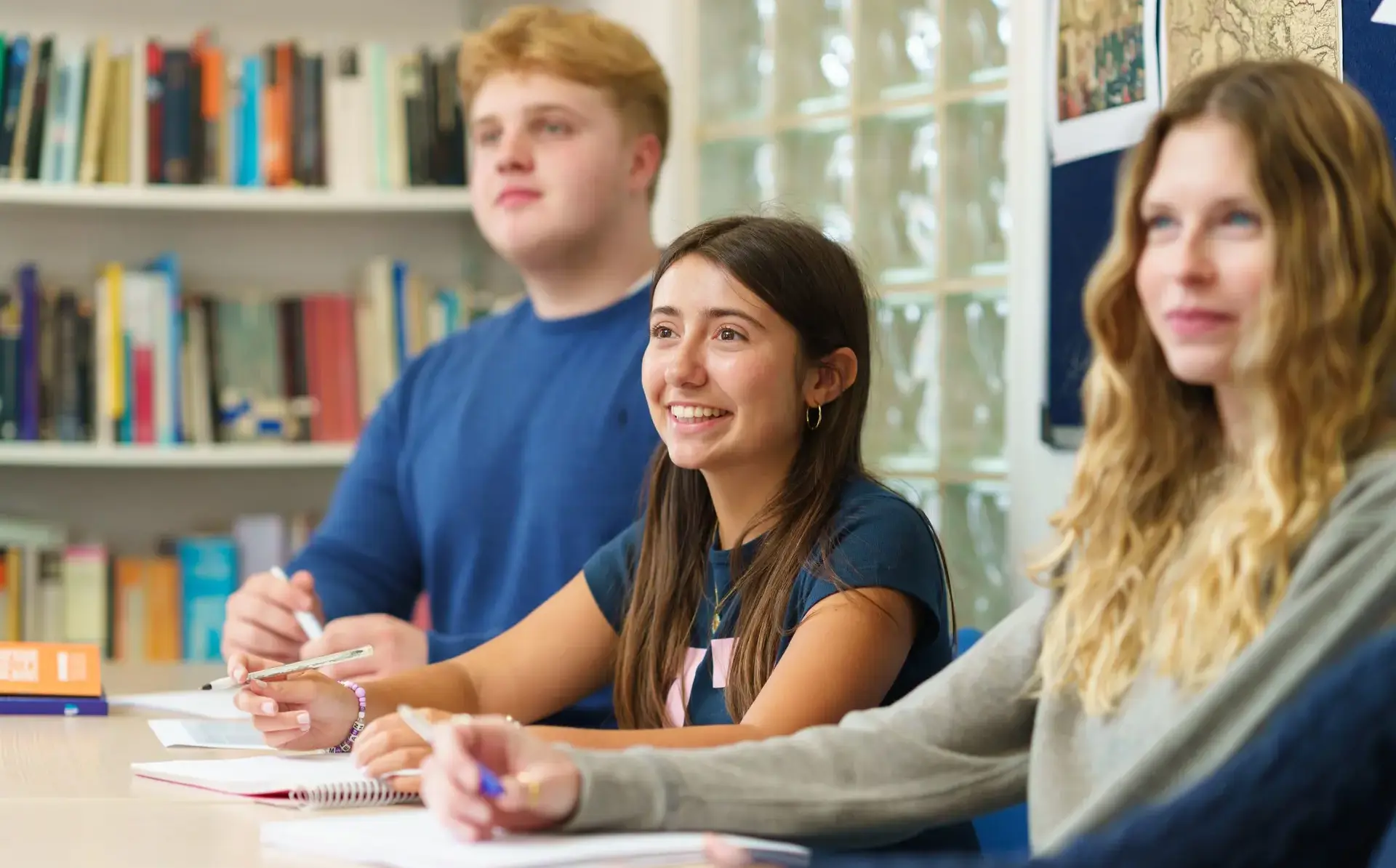 Students listening in lesson