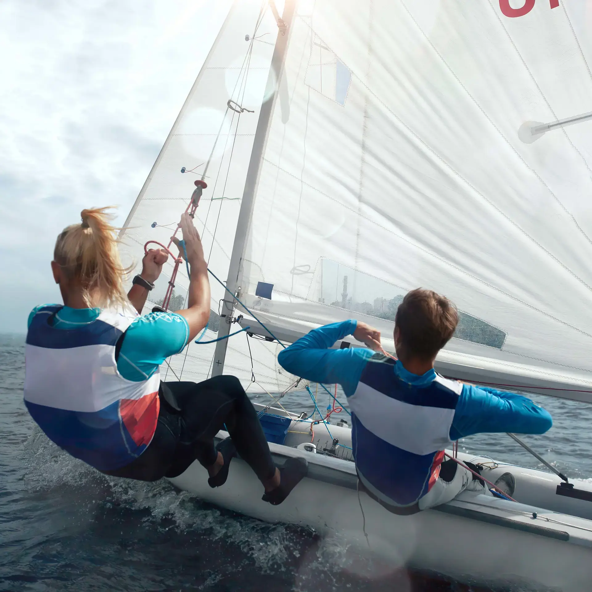 Students sailing