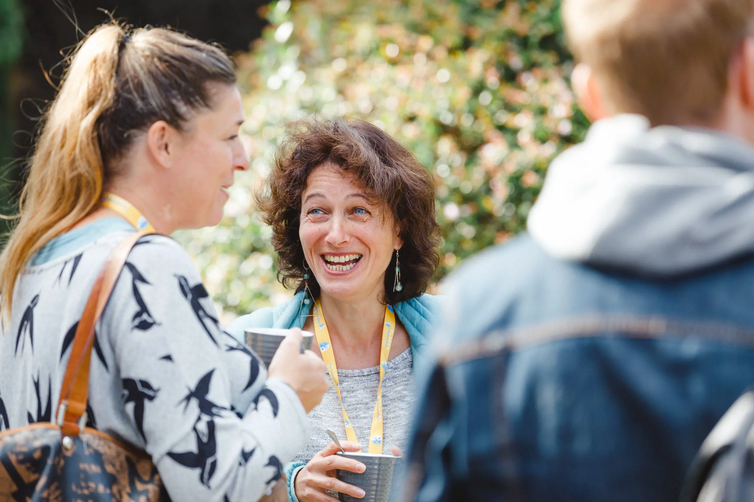 Delegates networking over coffee