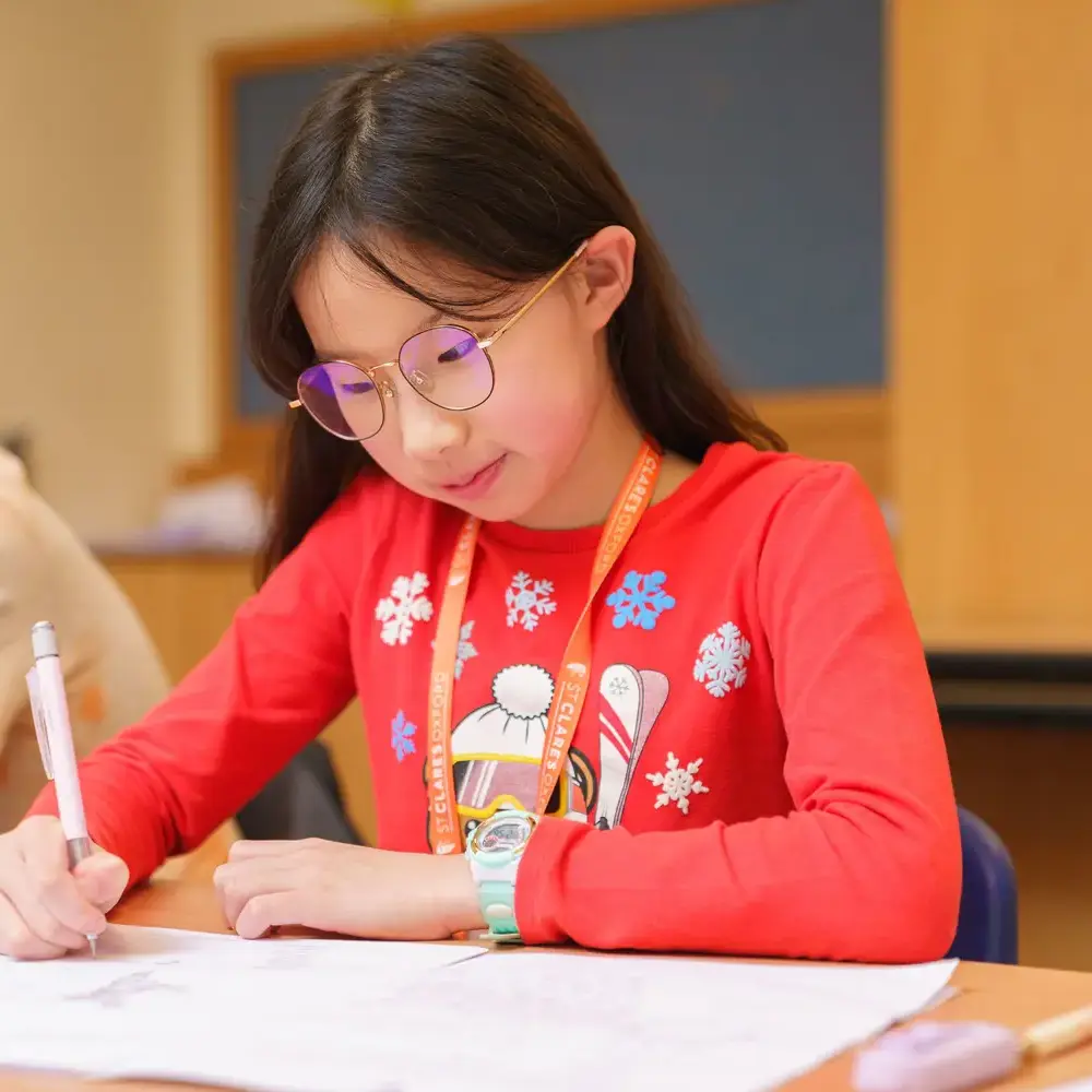 Female student studying