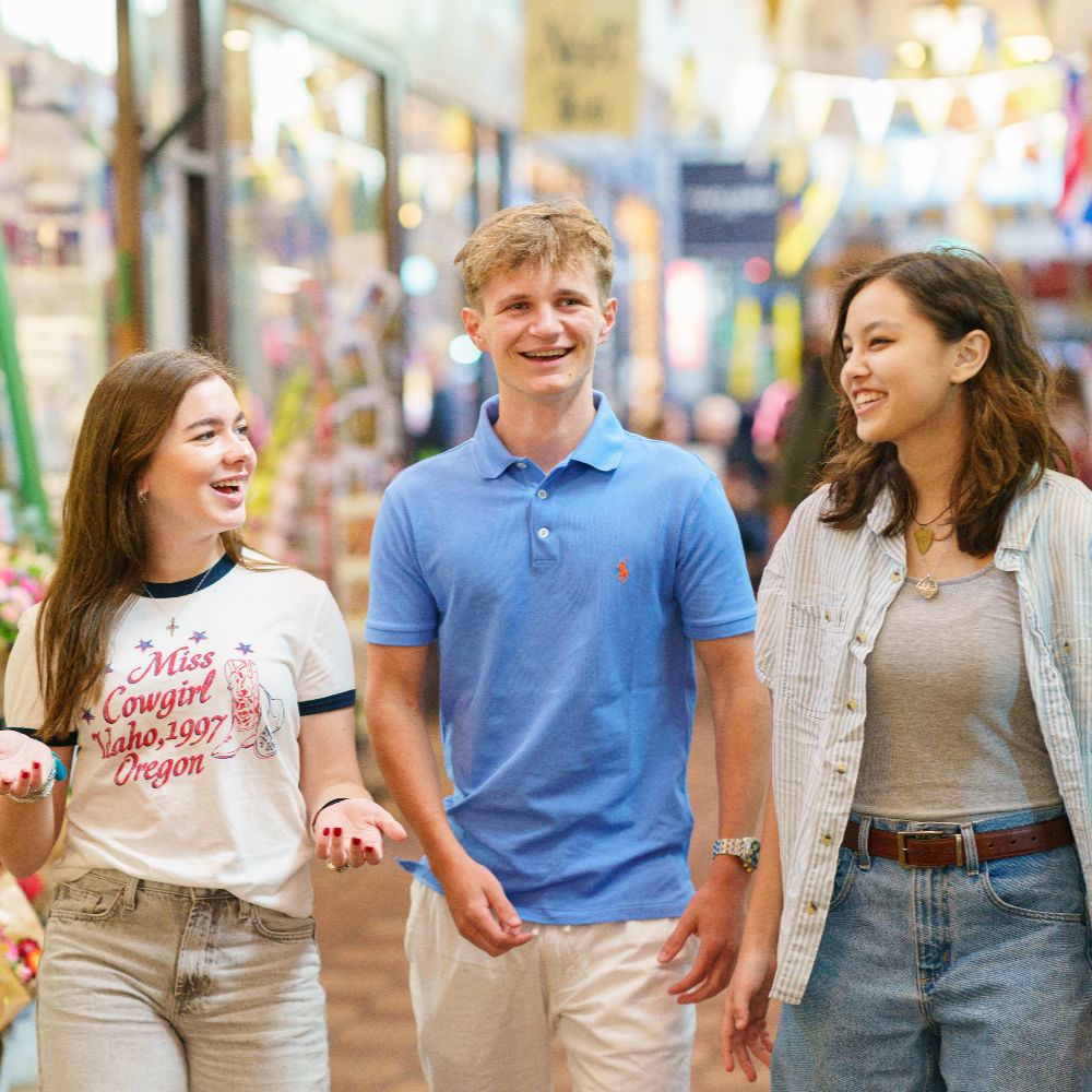 Adults walking outdoors