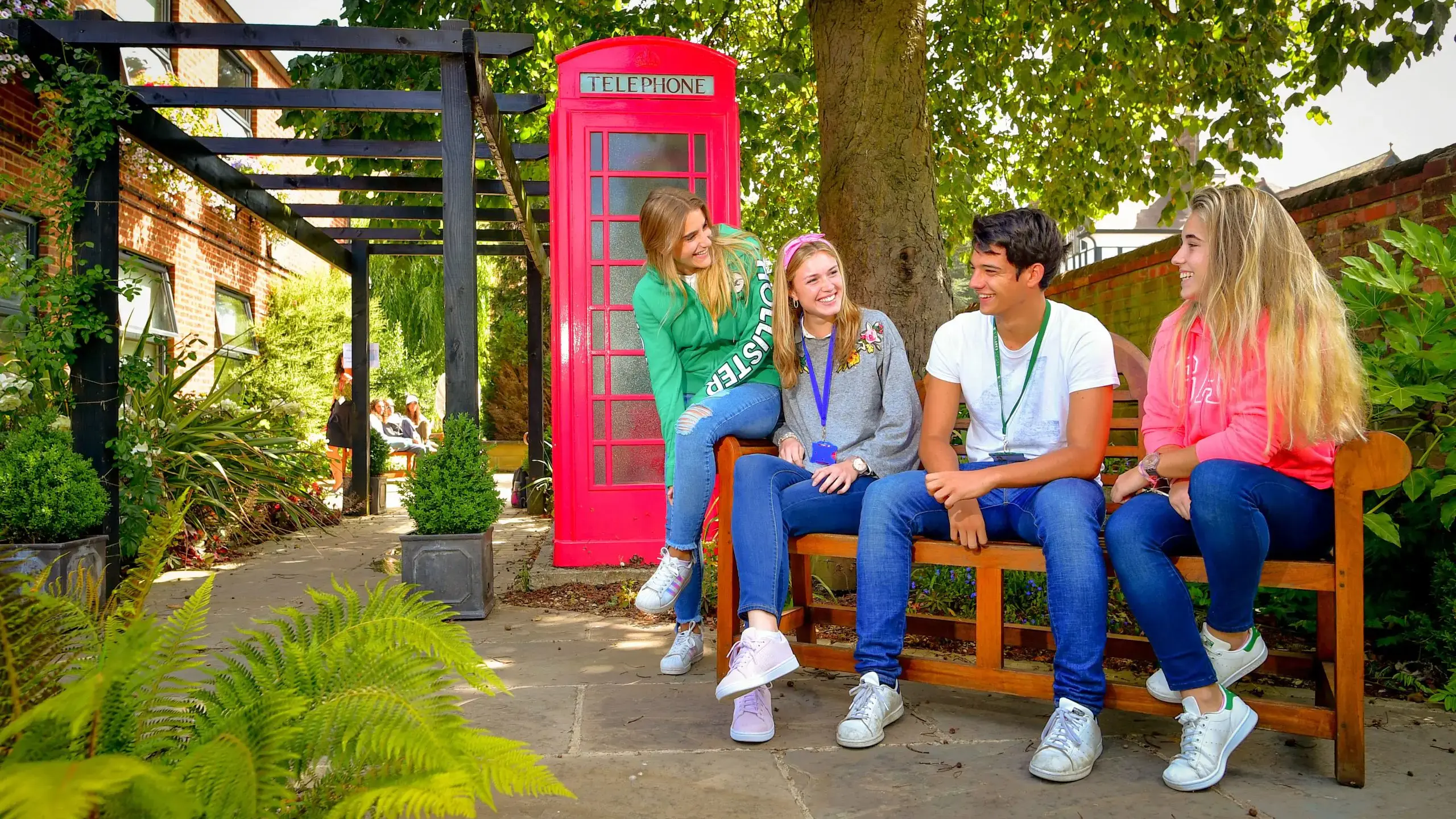 Group of smiling students on campus