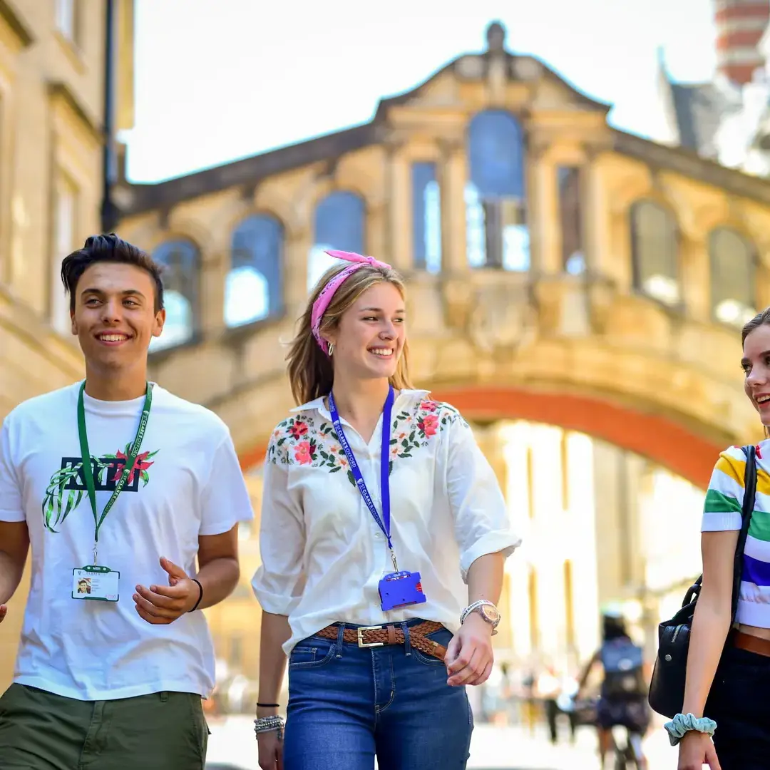 Students exploring historical Oxford
