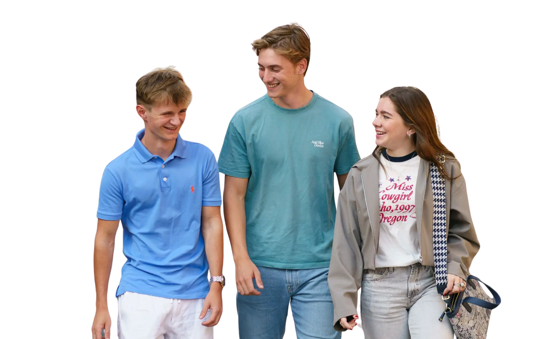 Group of student chatting and walking through Oxford