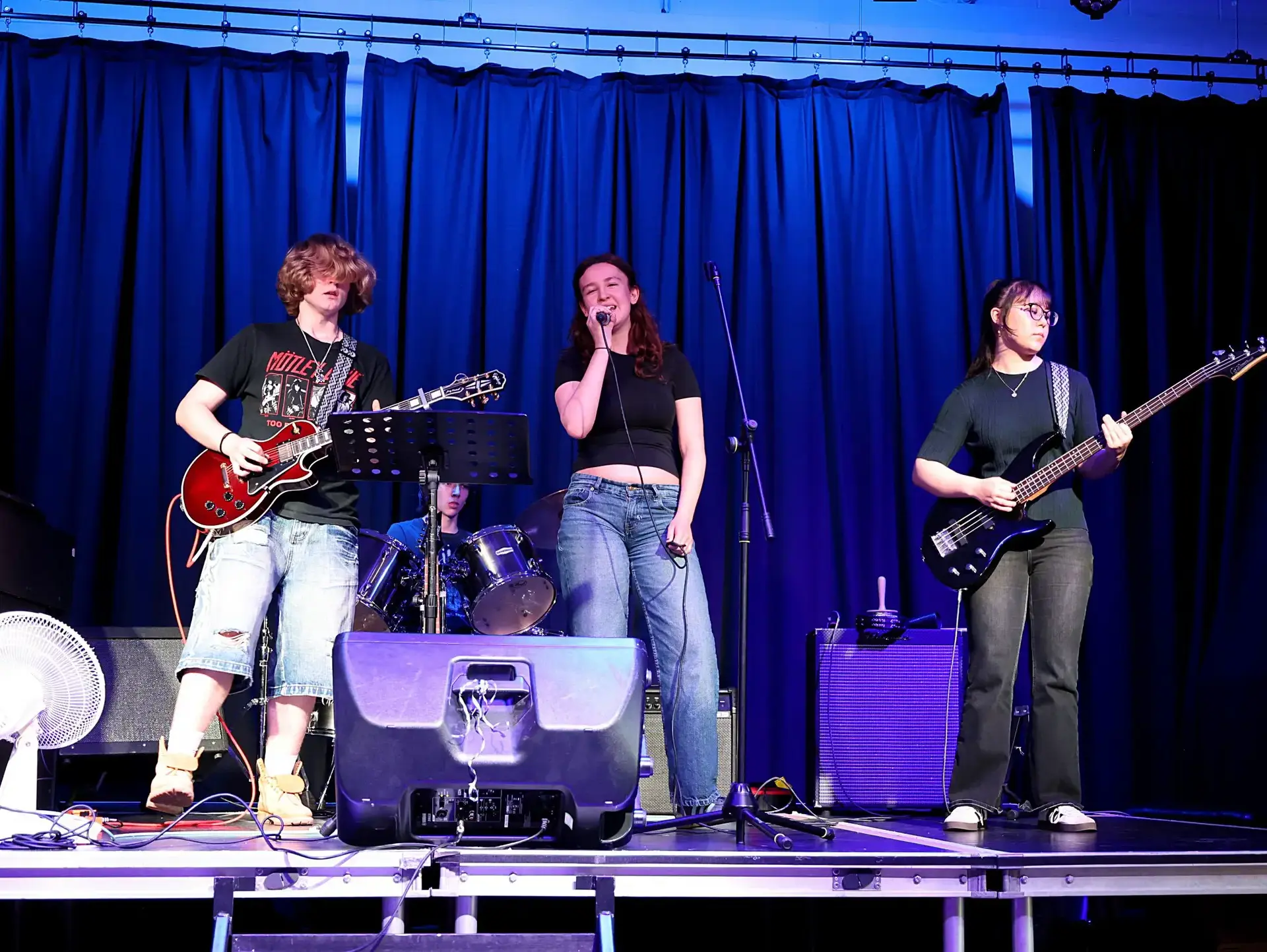 Student band performing onstage