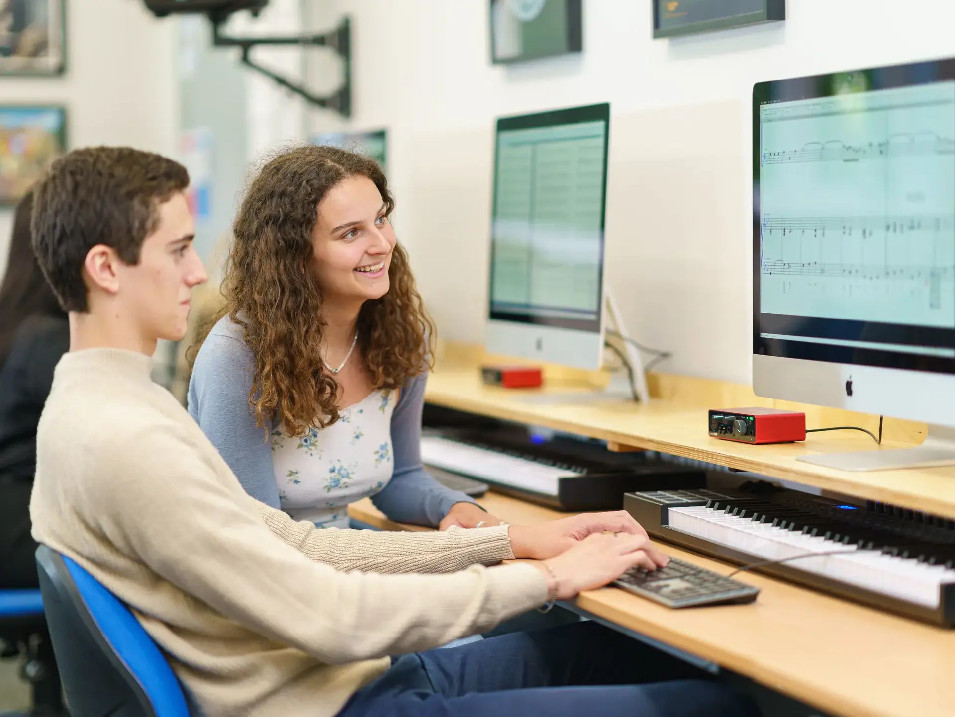 Students working at computers