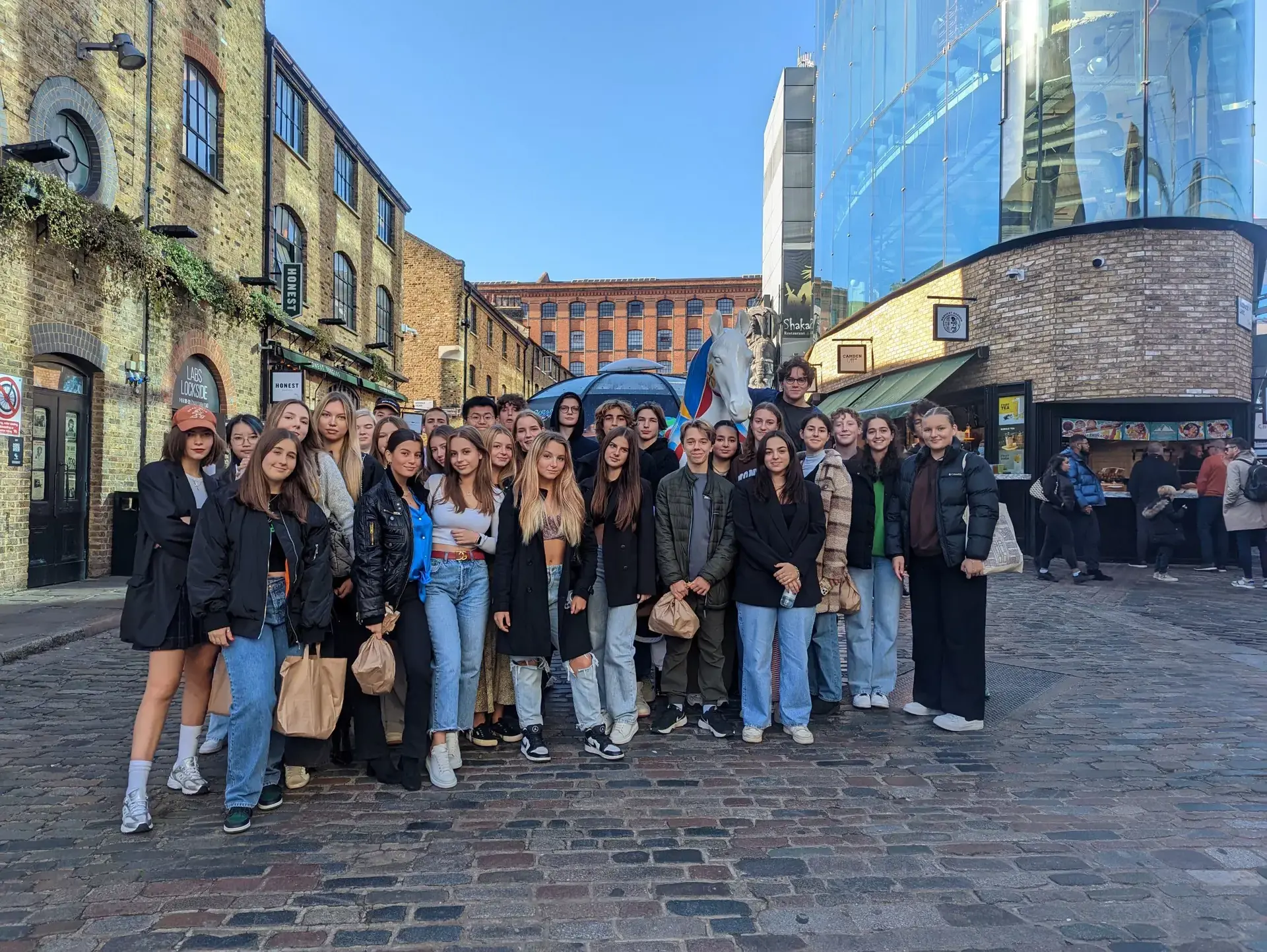 Group of students participating in a city tour