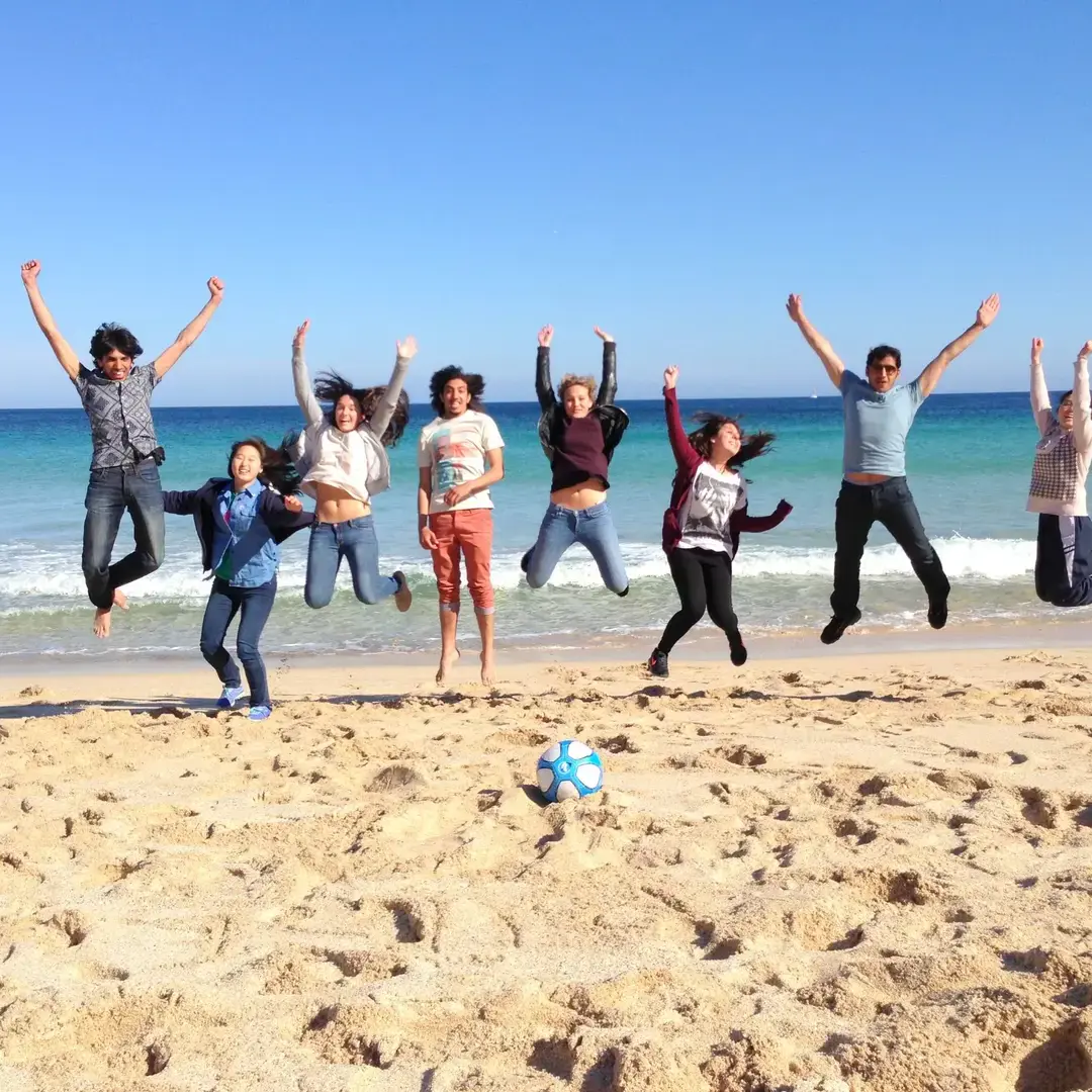 Students jumping in the air
